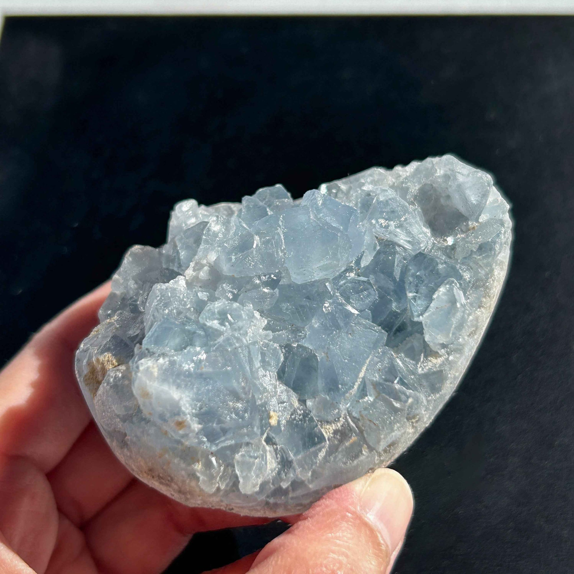 Celestite Cluster Crystal Geode Mineral Specimen