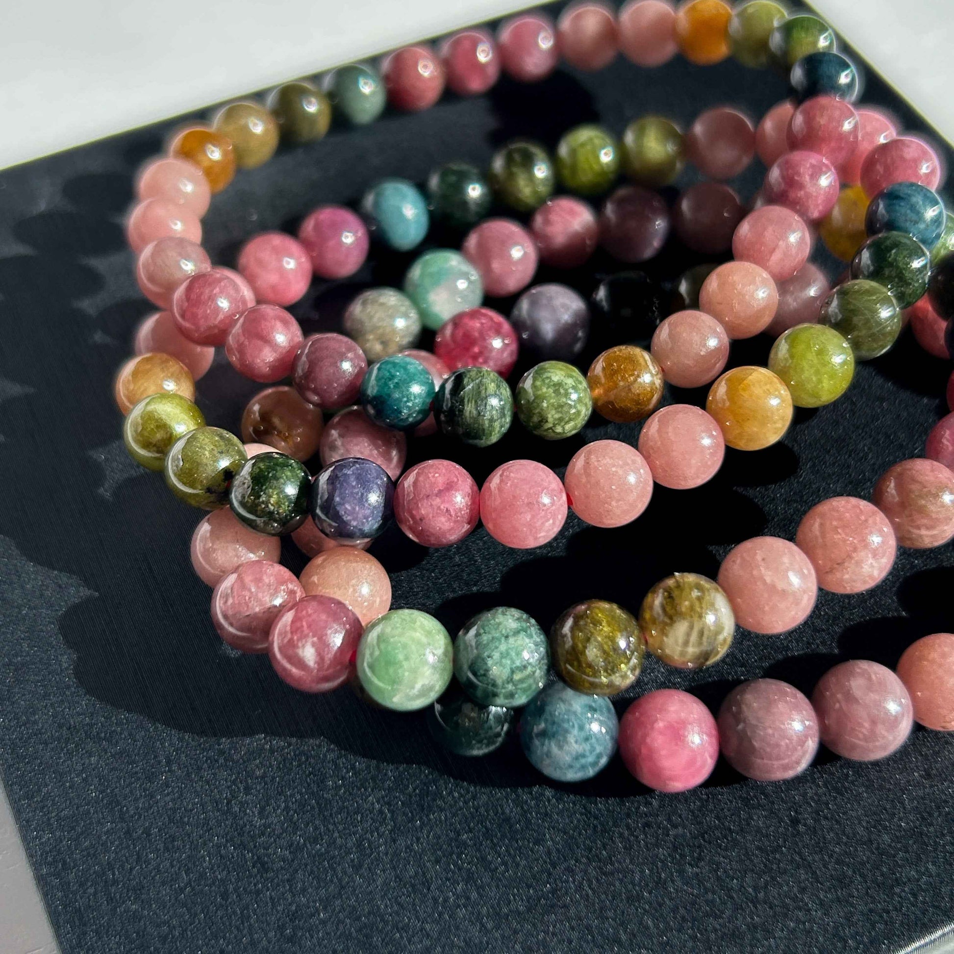 Rare Natural Rainbow Tourmaline Bracelet in 6 to 7MM