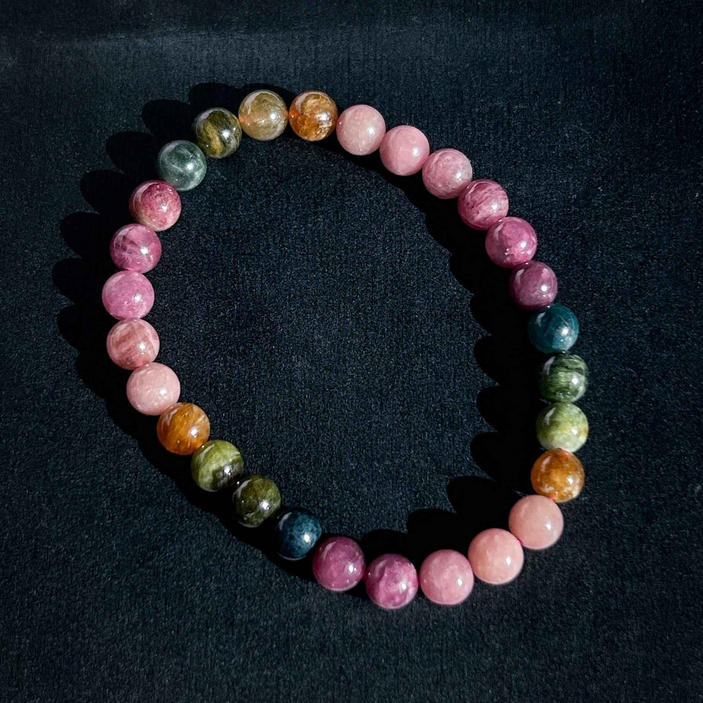 Rare Natural Rainbow Tourmaline Bracelet in 6 to 7MM