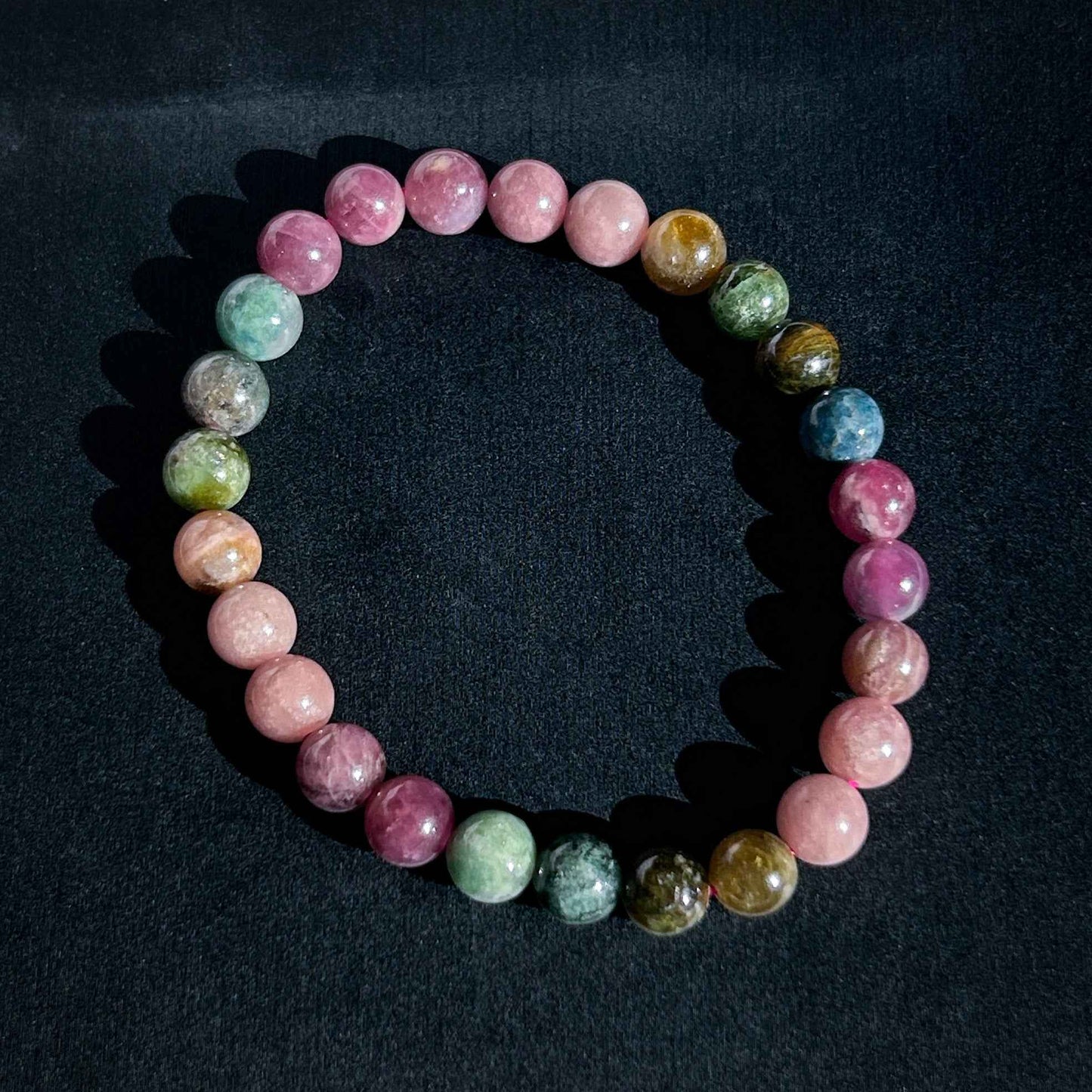 Rare Natural Rainbow Tourmaline Bracelet in 6 to 7MM