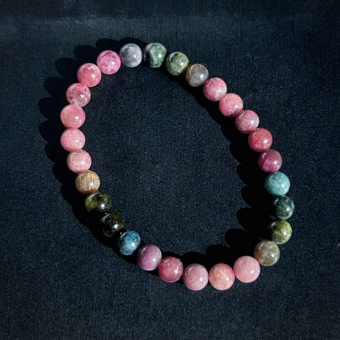 Rare Natural Rainbow Tourmaline Bracelet in 6 to 7MM