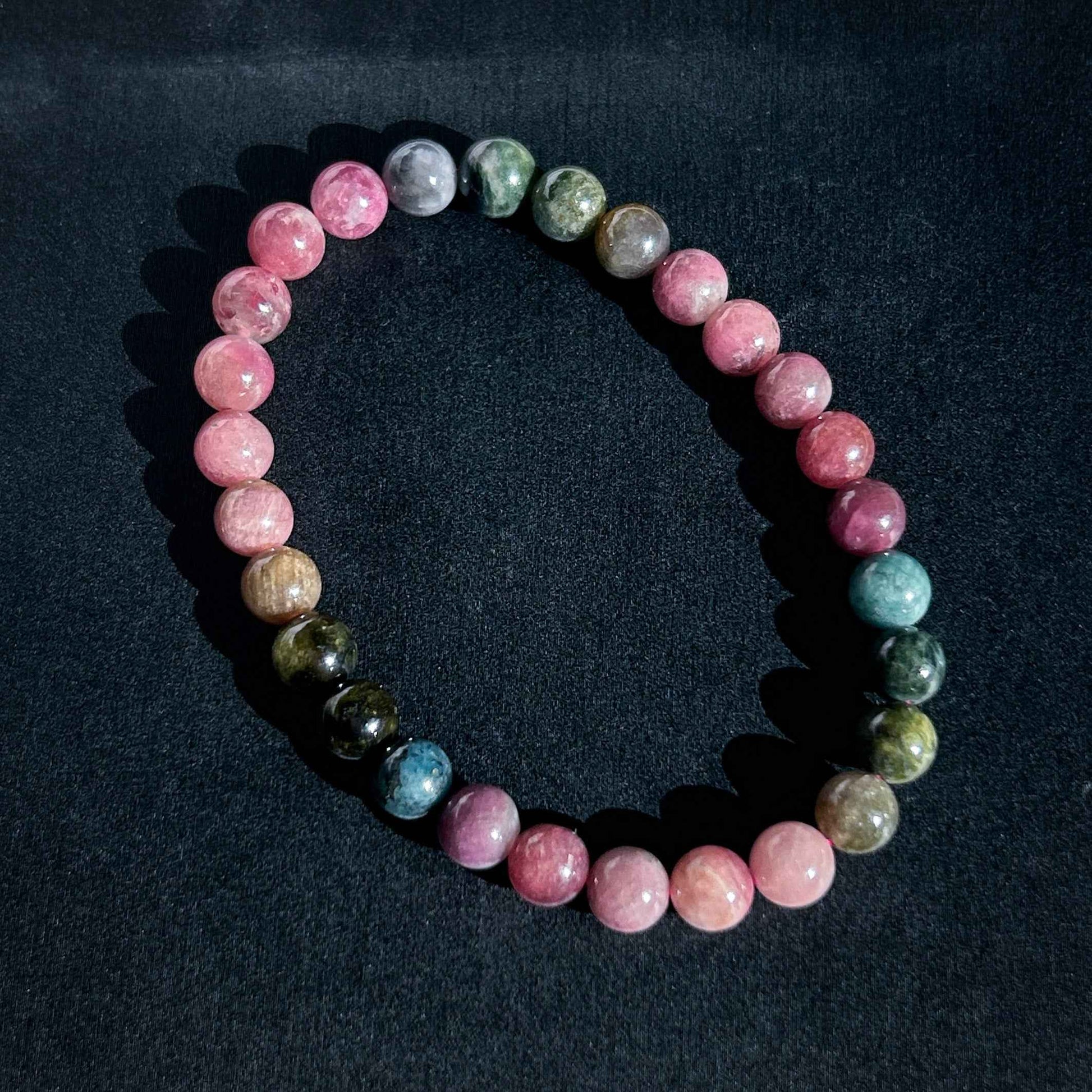 Rare Natural Rainbow Tourmaline Bracelet in 6 to 7MM