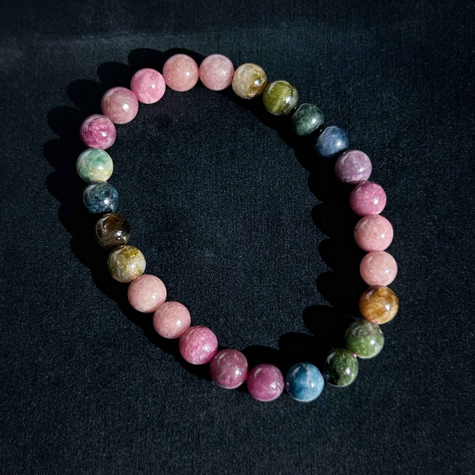 Rare Natural Rainbow Tourmaline Bracelet in 6 to 7MM