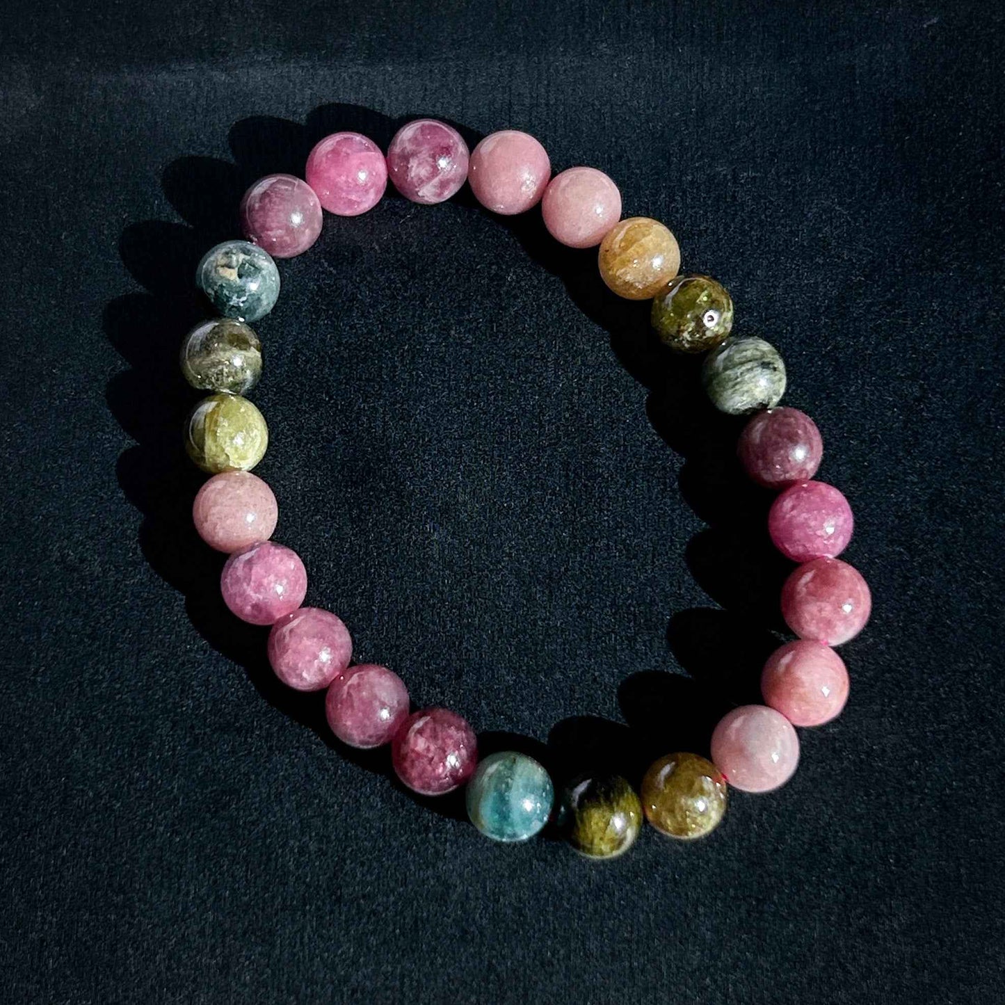 Rare Natural Rainbow Tourmaline Bracelet in 6 to 7MM