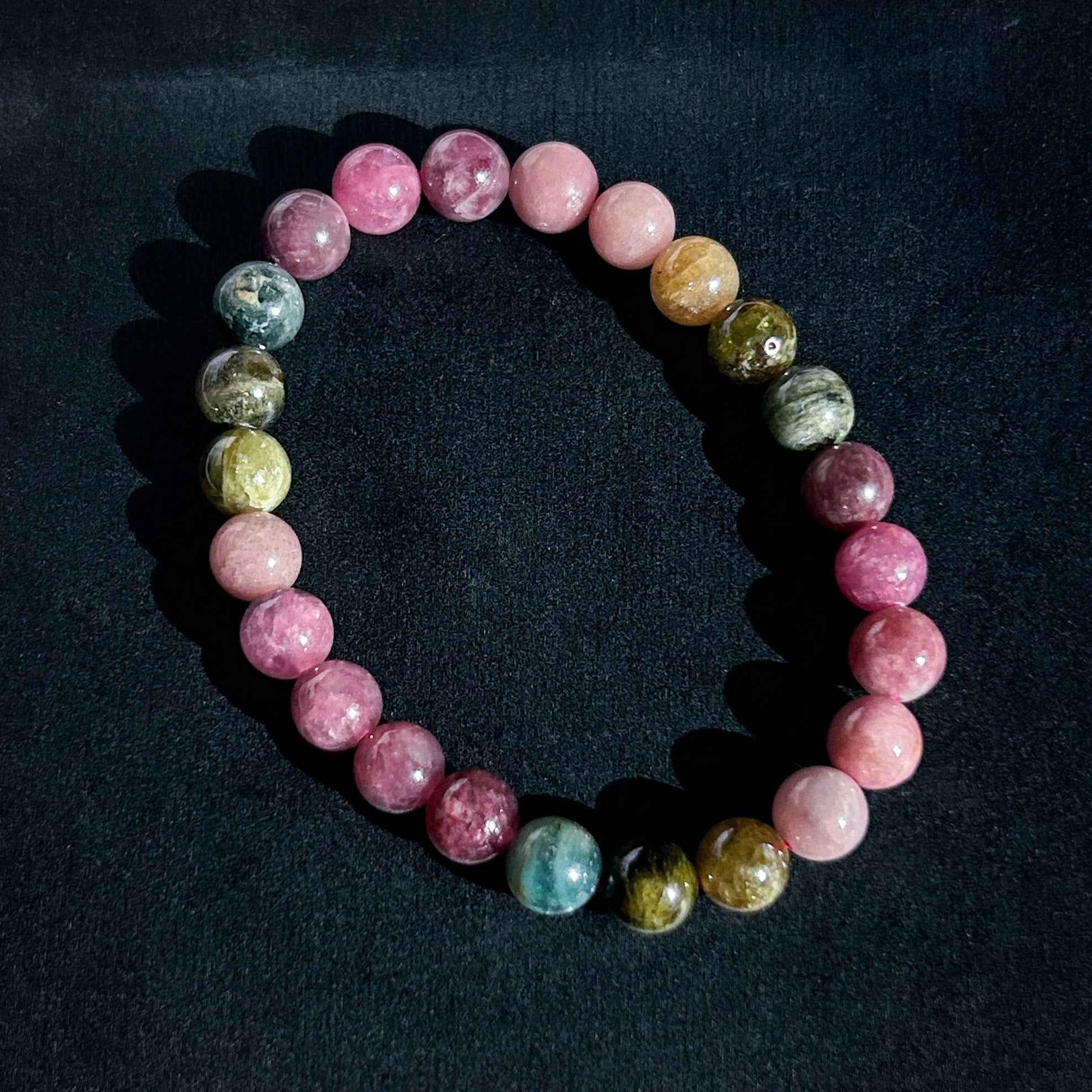 Rare Natural Rainbow Tourmaline Bracelet in 6 to 7MM