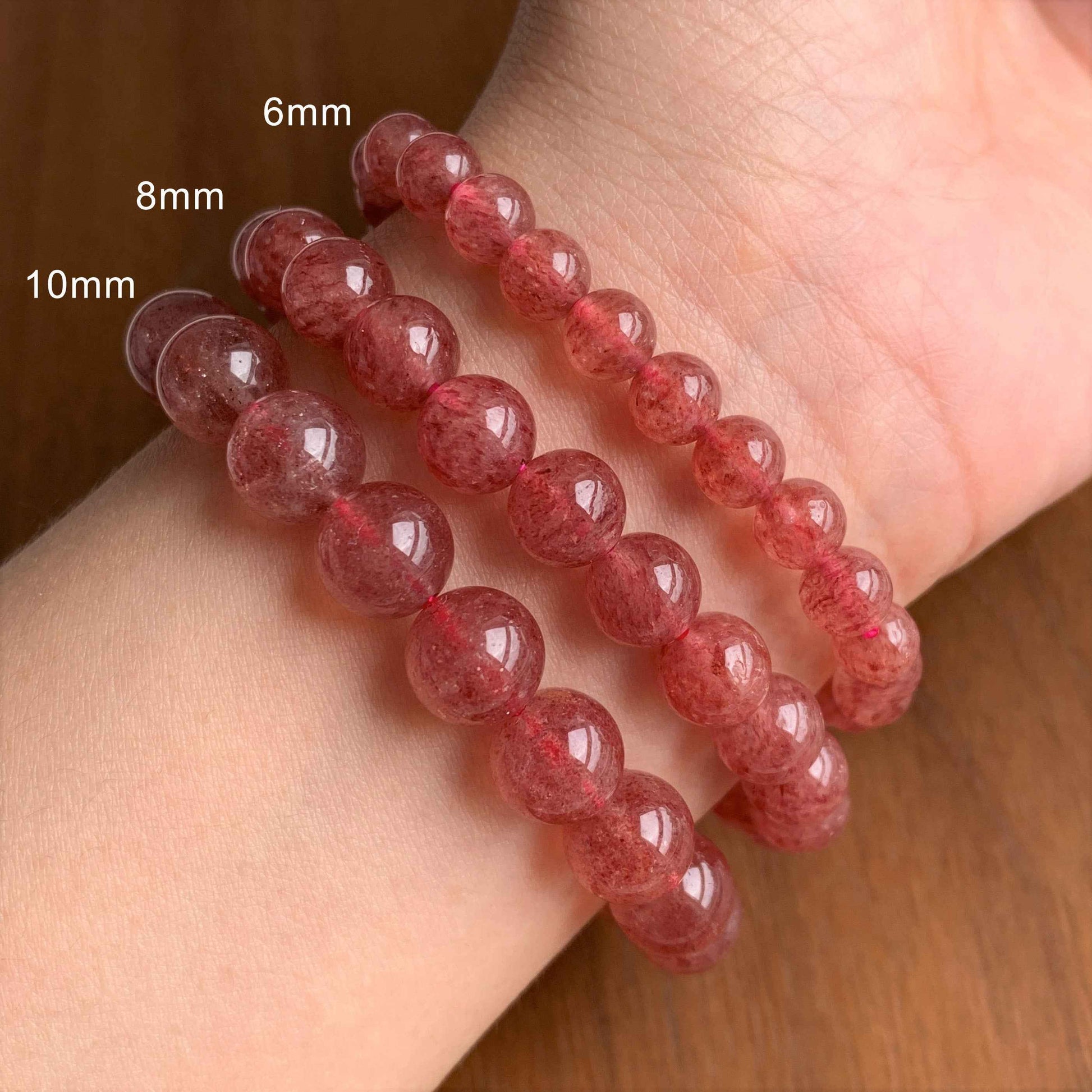 Natural Strawberry Quartz Bracelet in 6 to 10MM