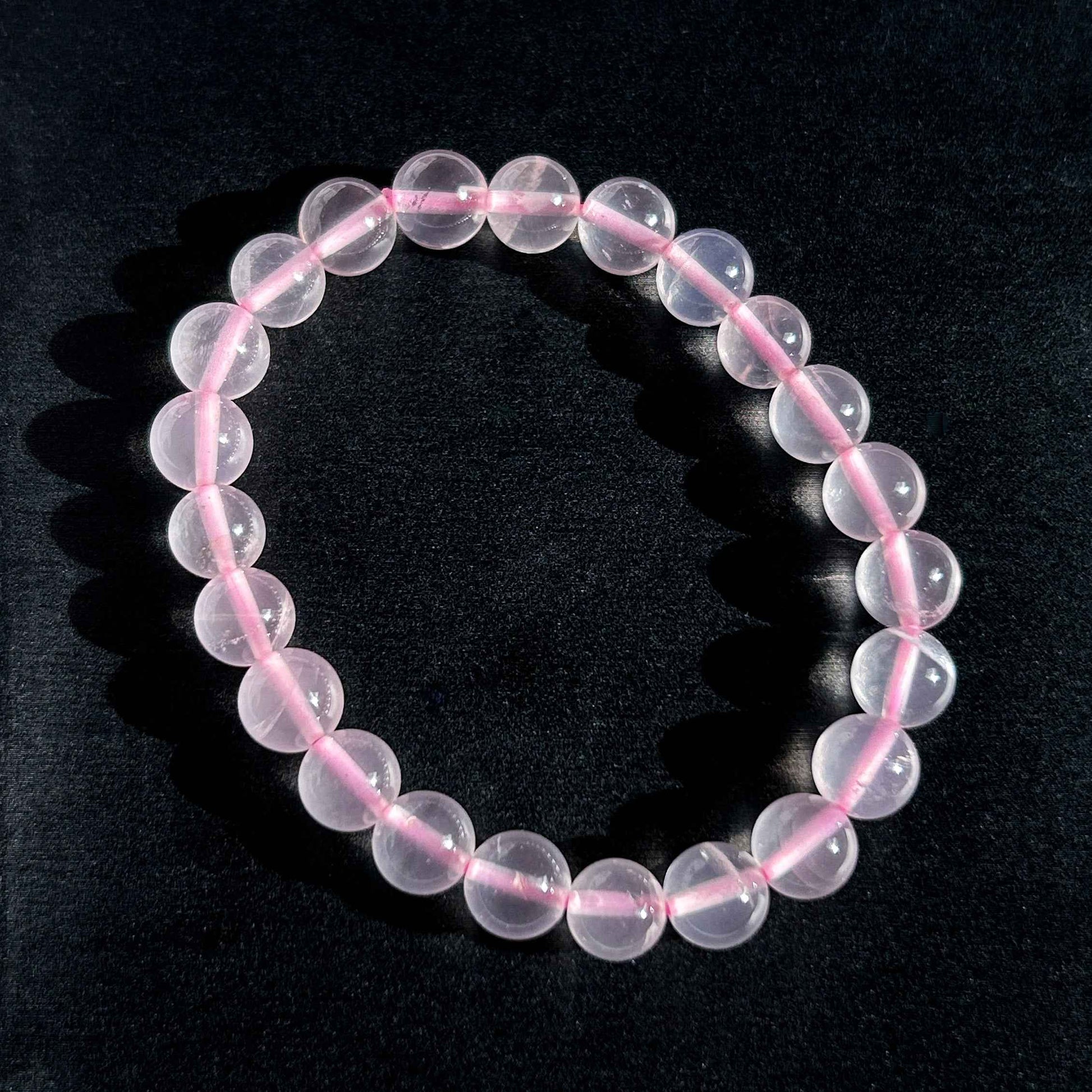 High Quality Rare Starlight Rose Quartz Bracelet in 8 to 12MM