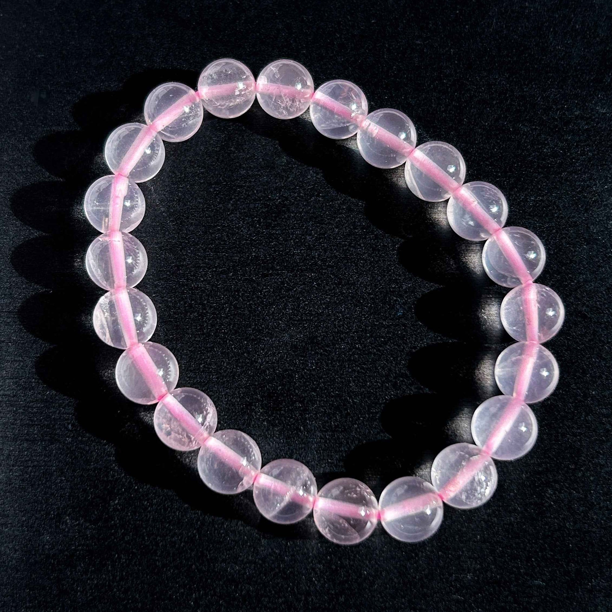 High Quality Rare Starlight Rose Quartz Bracelet in 8 to 12MM