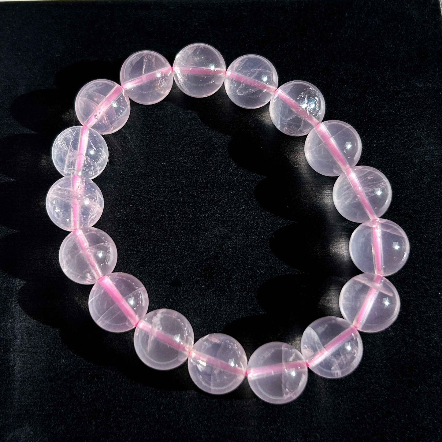 High Quality Rare Starlight Rose Quartz Bracelet in 8 to 12MM