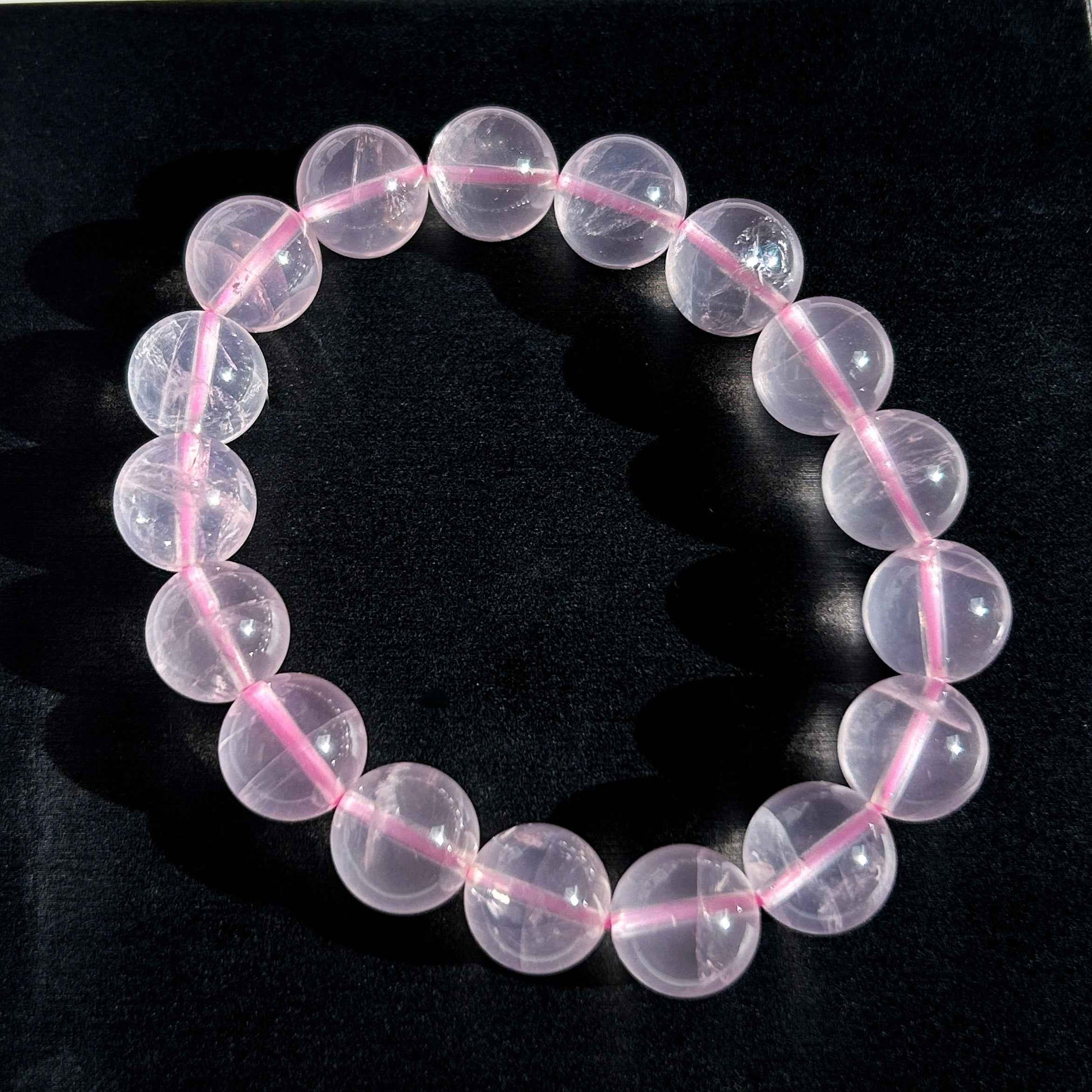 High Quality Rare Starlight Rose Quartz Bracelet in 8 to 12MM