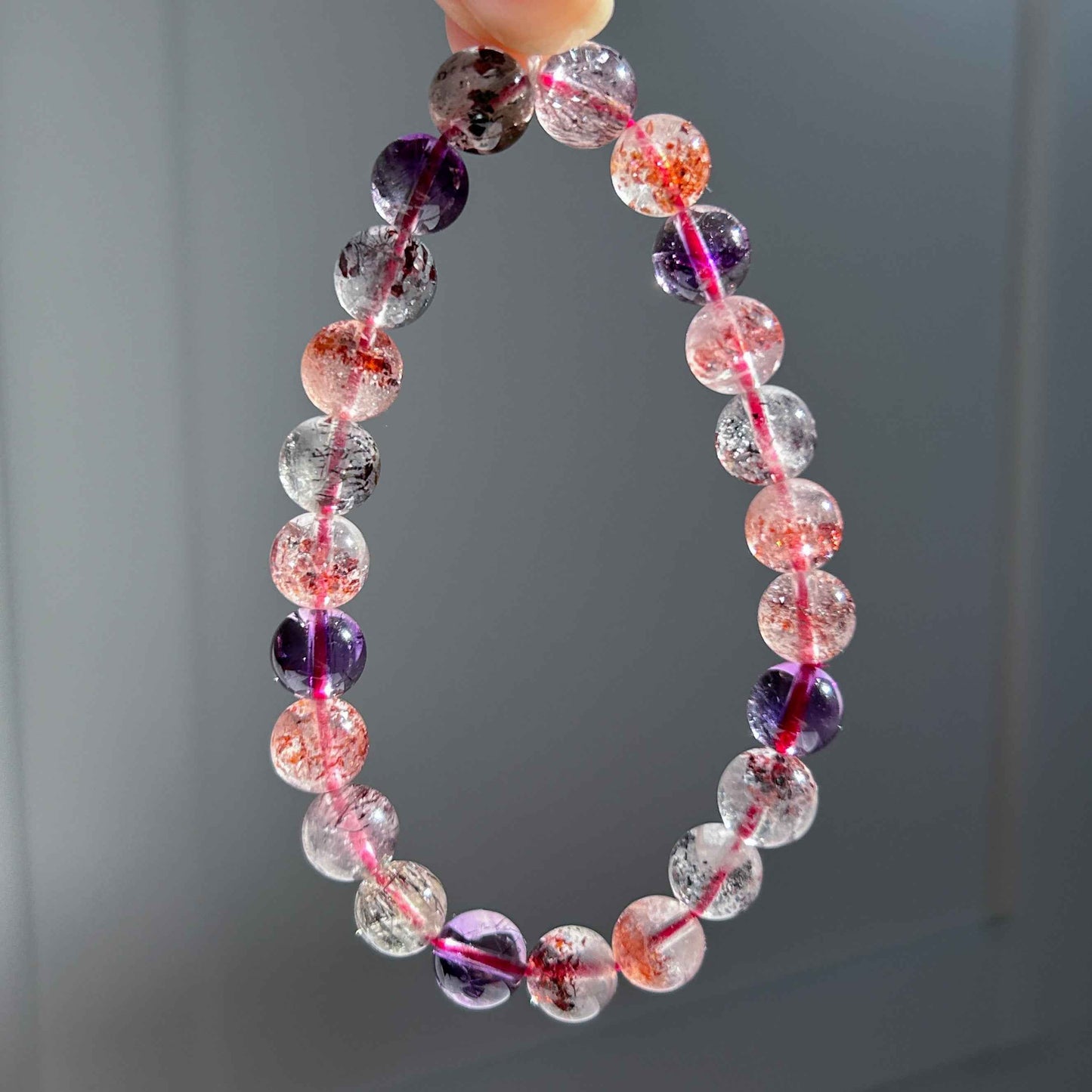 Rare Top Quality Natural Super 7 Beaded Bracelet in 8MM