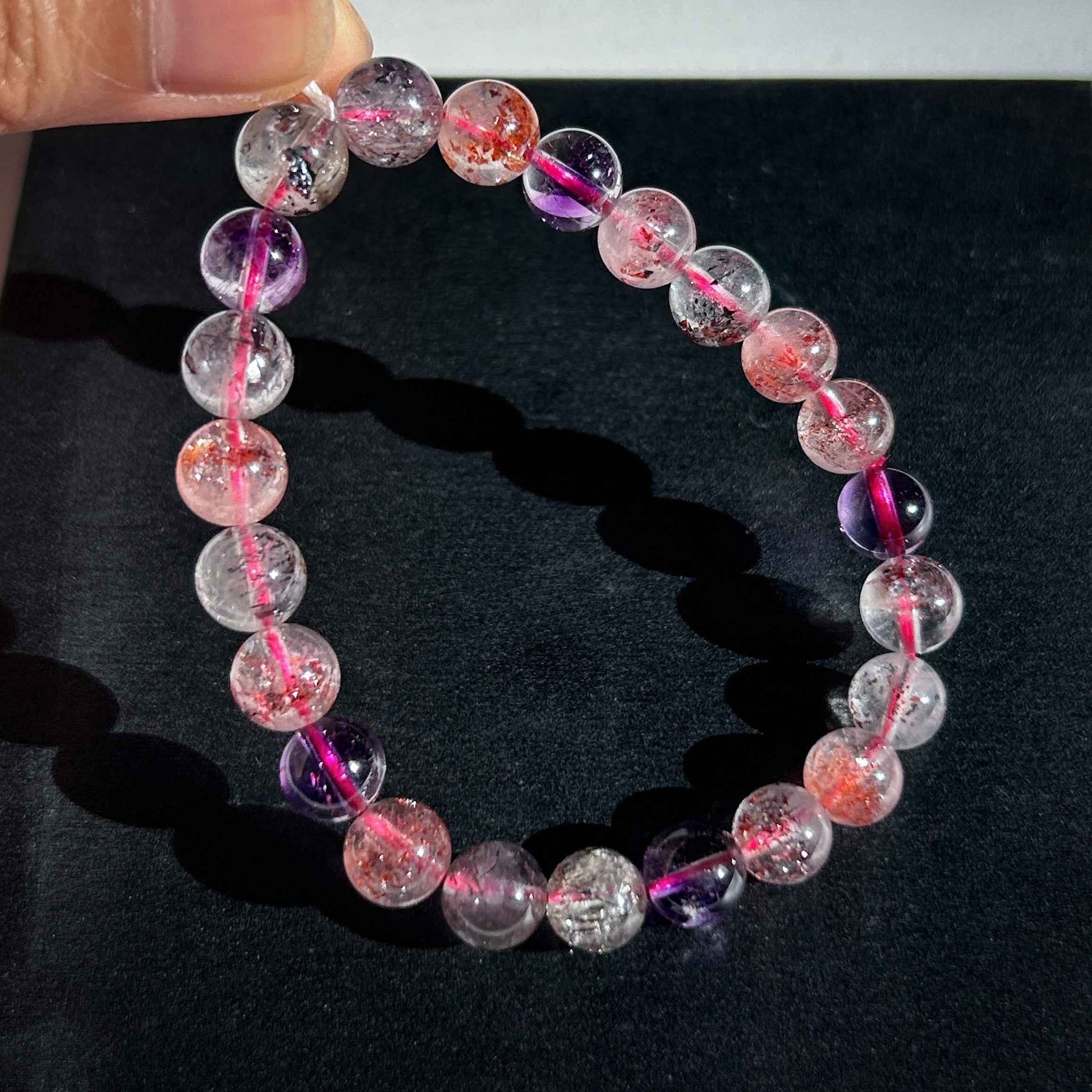 Rare Top Quality Natural Super 7 Beaded Bracelet in 8MM