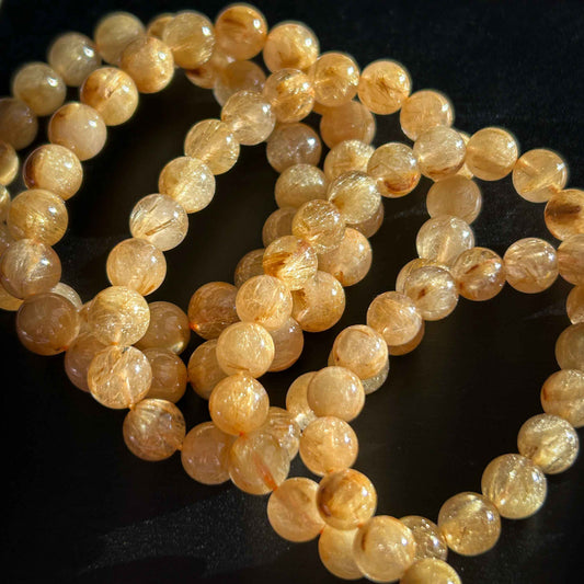 High Quality Golden Rutilated Quartz Bracelet in 8-9MM