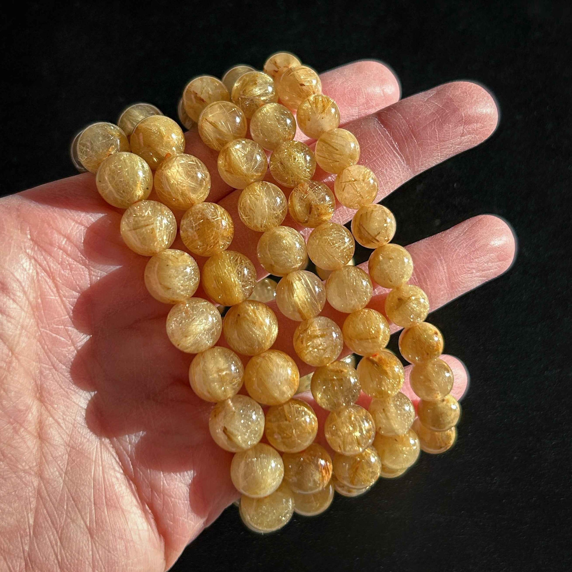 High Quality Golden Rutilated Quartz Bracelet in 8-9MM