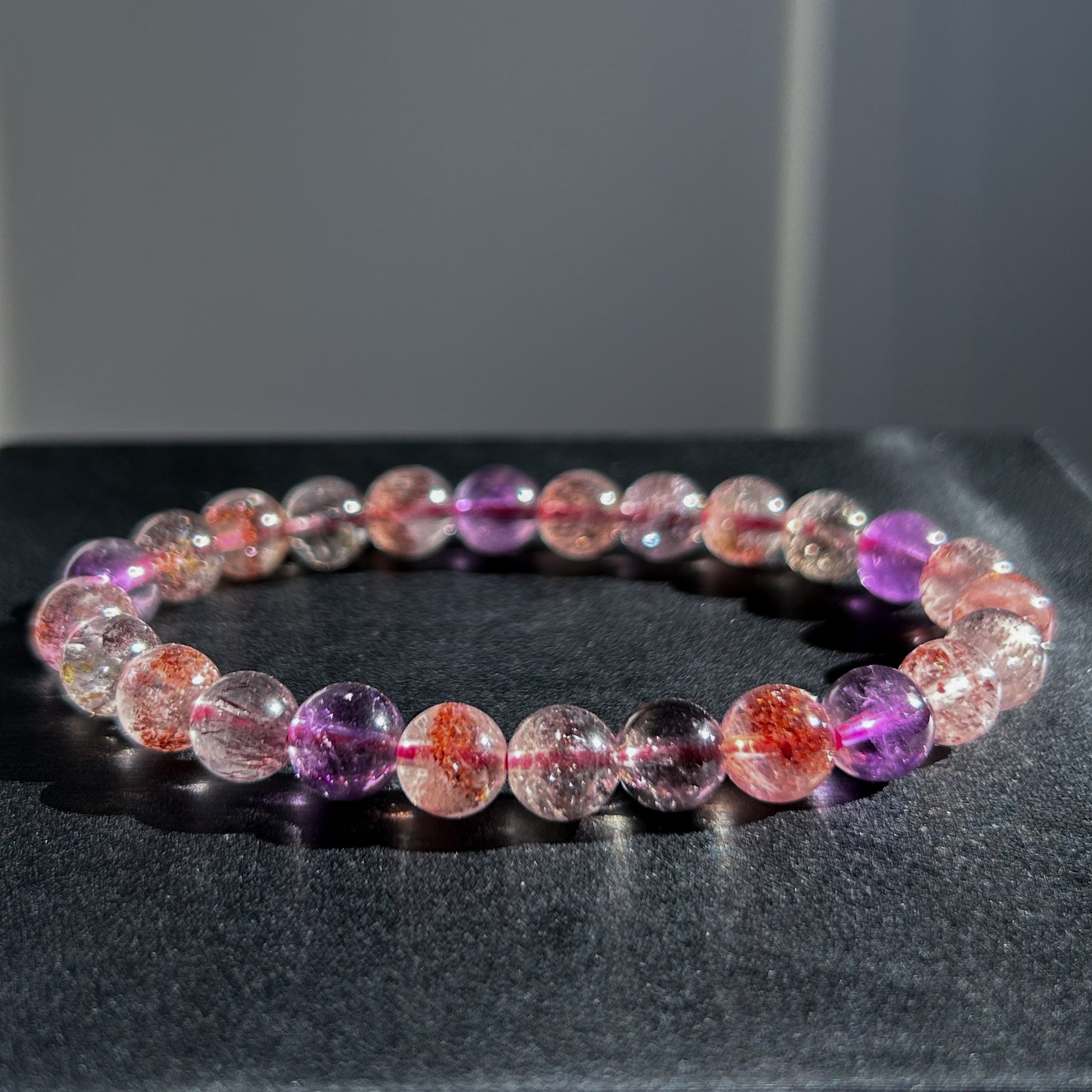 Rare Top Quality Natural Super Seven Beaded Bracelet in 7.7MM - Crystal Moment