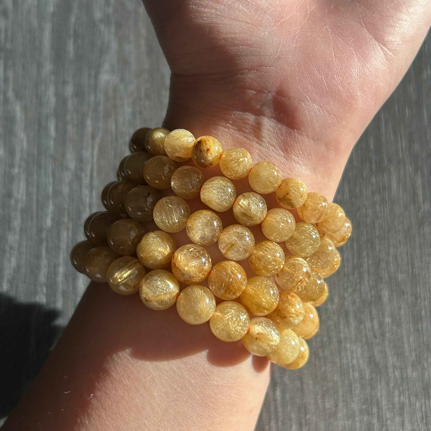 High Quality Golden Rutilated Quartz Bracelet in 8-9MM