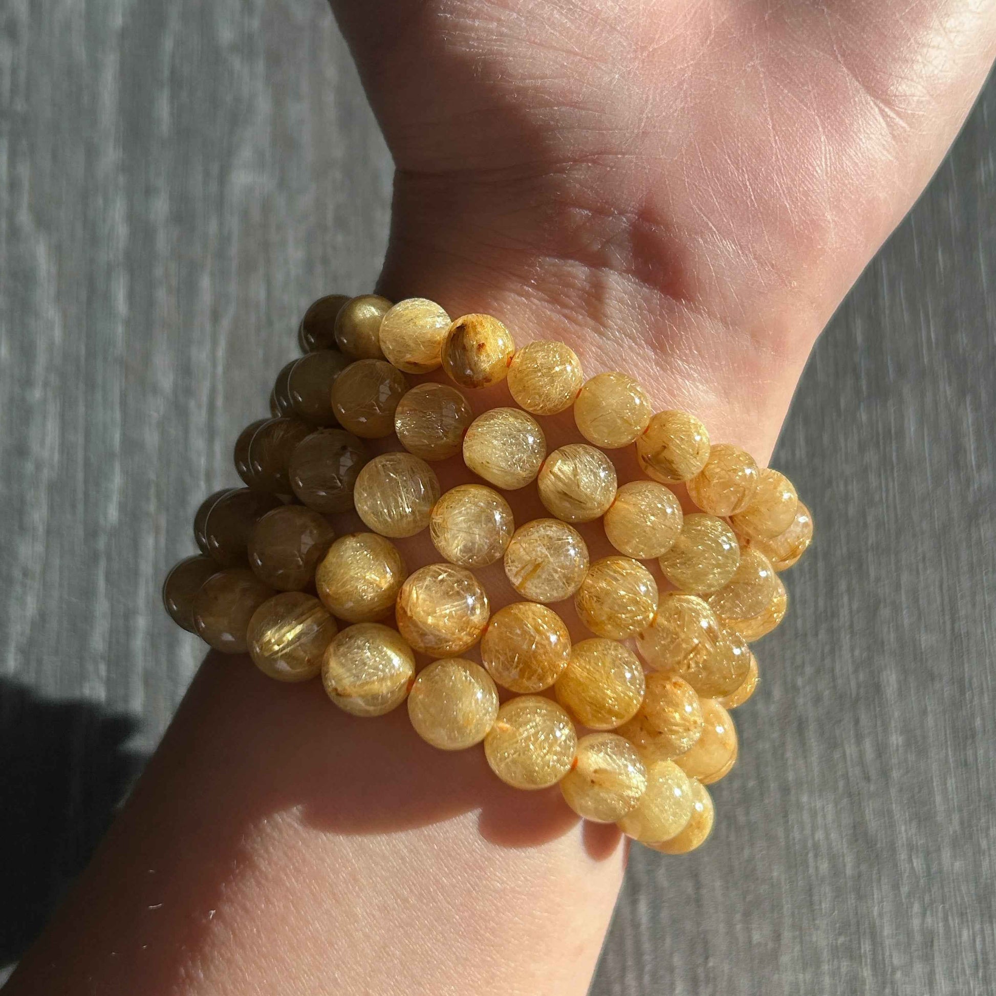 High Quality Golden Rutilated Quartz Bracelet in 8-9MM