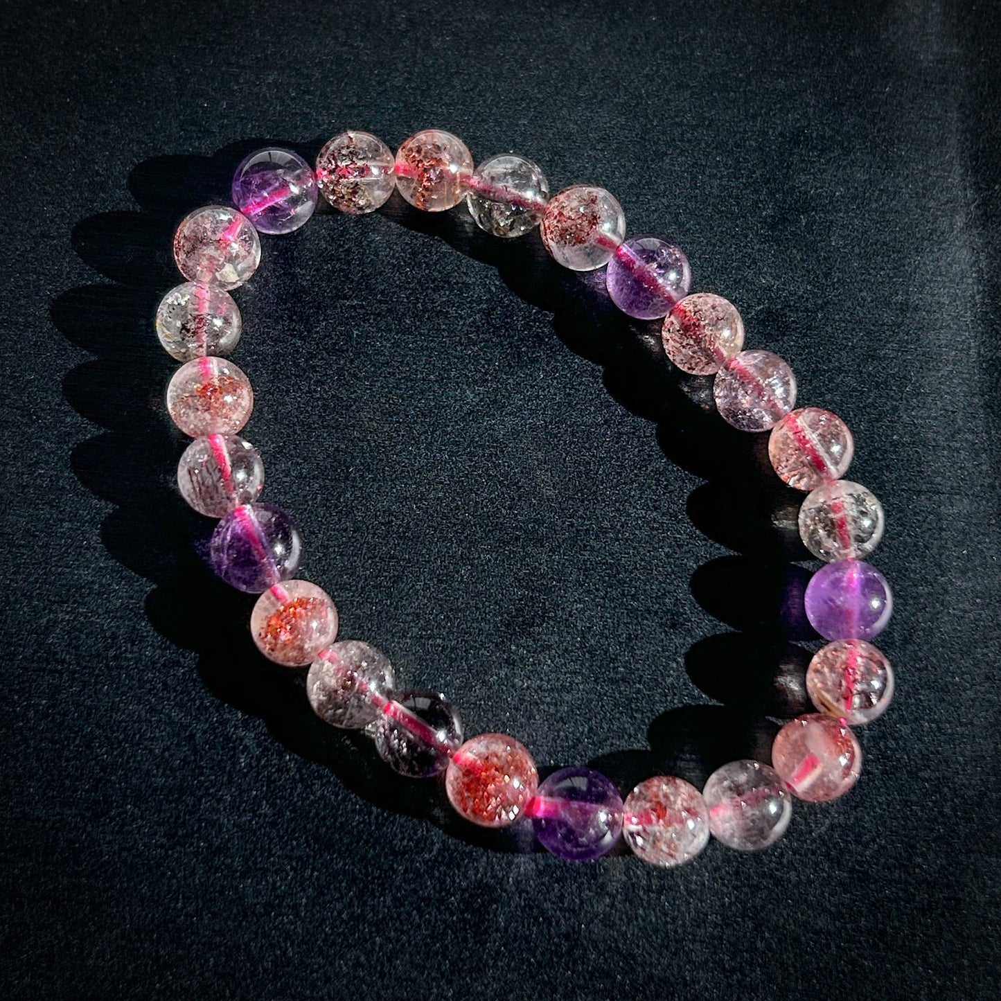 Rare Top Quality Natural Super Seven Beaded Bracelet in 7.7MM - Crystal Moment