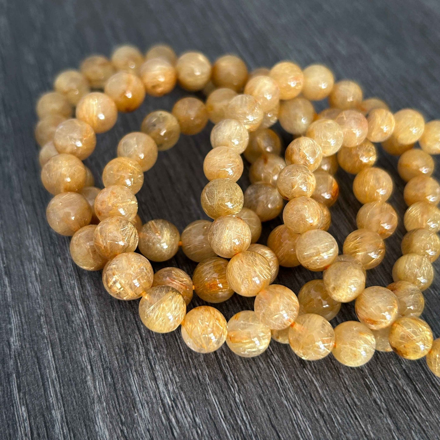 High Quality Golden Rutilated Quartz Bracelet in 8-9MM