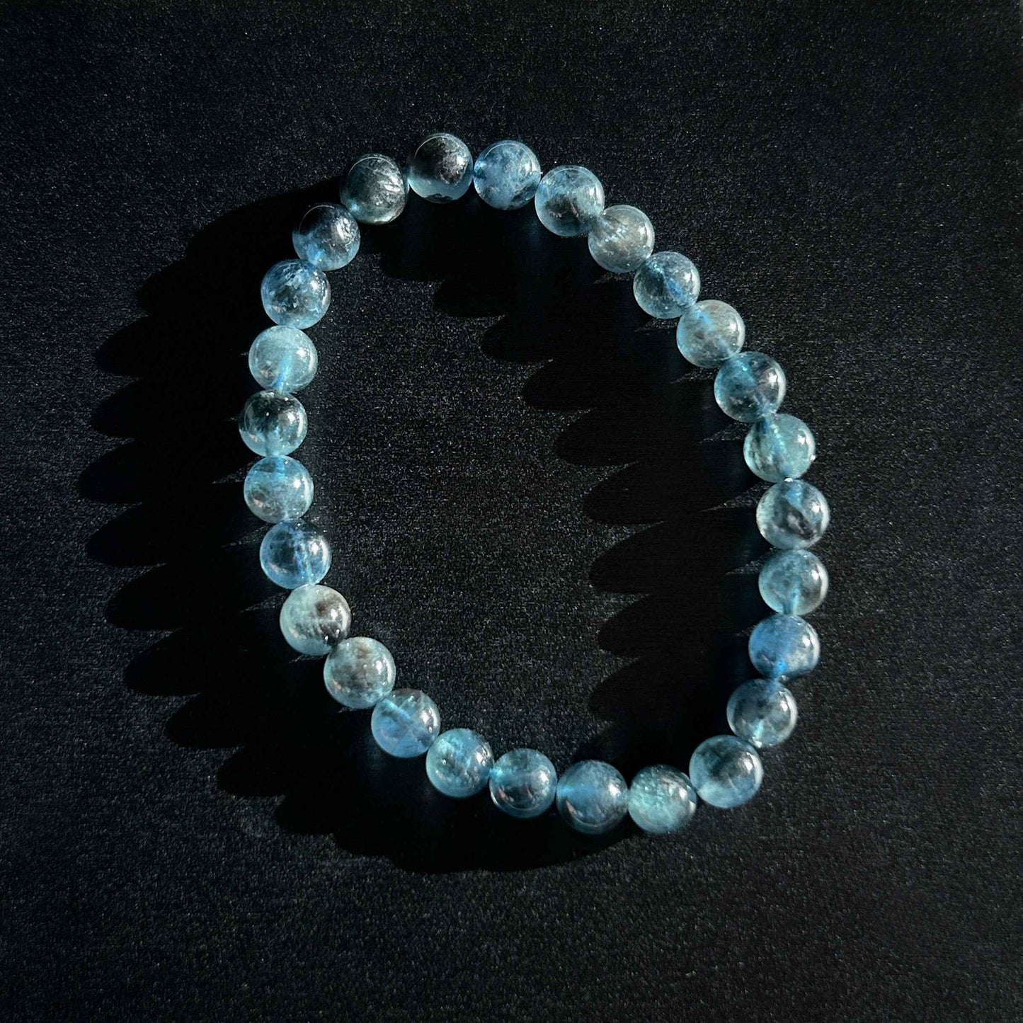 High Quality Rare Starry Devil Blue Aquamarine Bracelet in 7-9MM