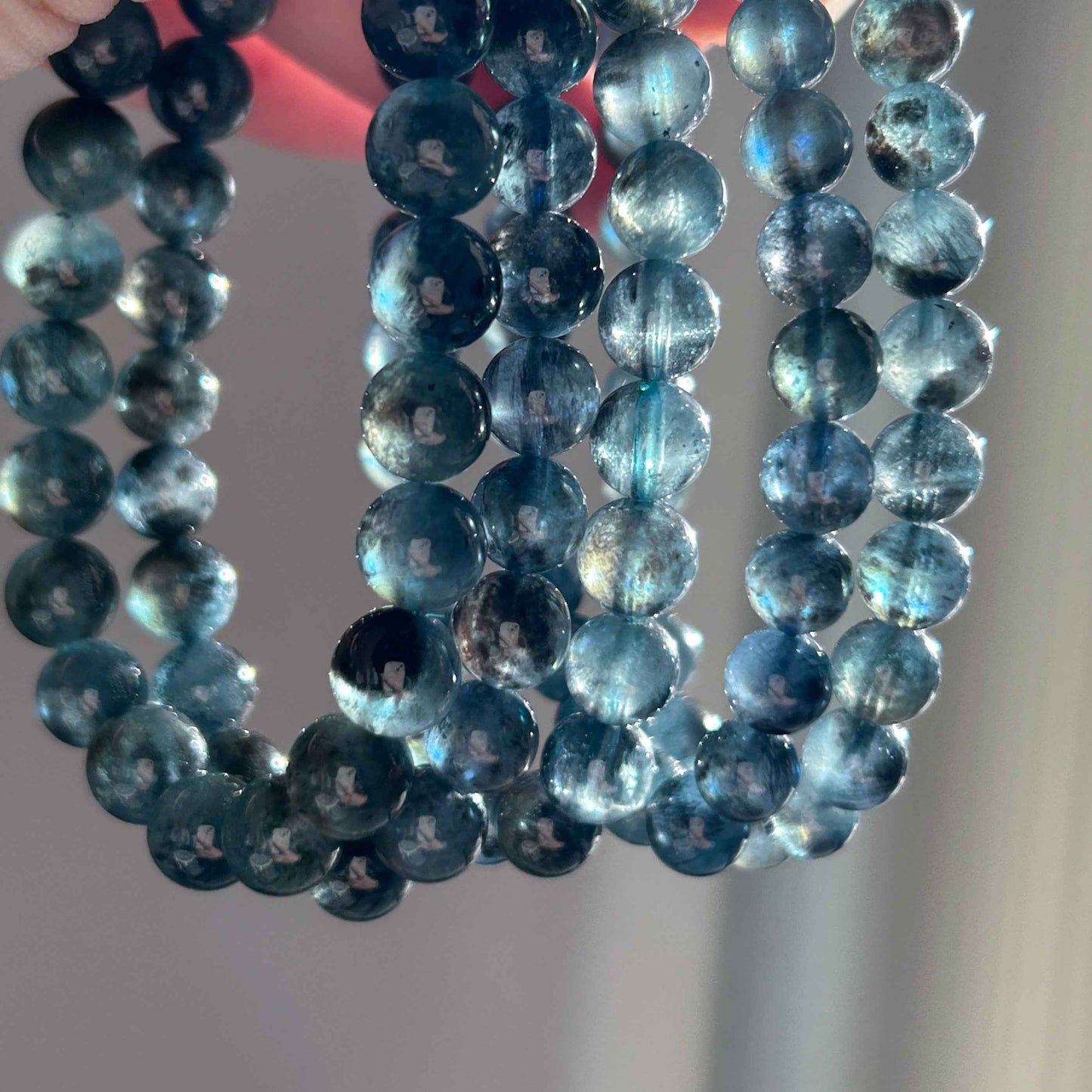 High Quality Rare Starry Devil Blue Aquamarine Bracelet in 7-9MM