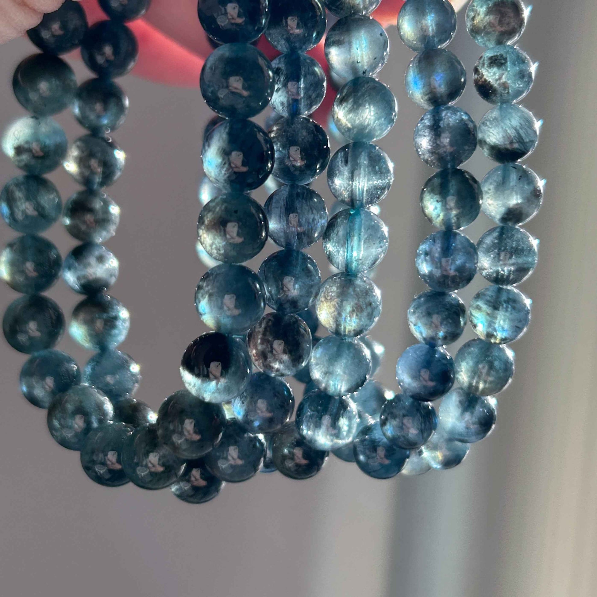 High Quality Rare Starry Devil Blue Aquamarine Bracelet in 7-9MM