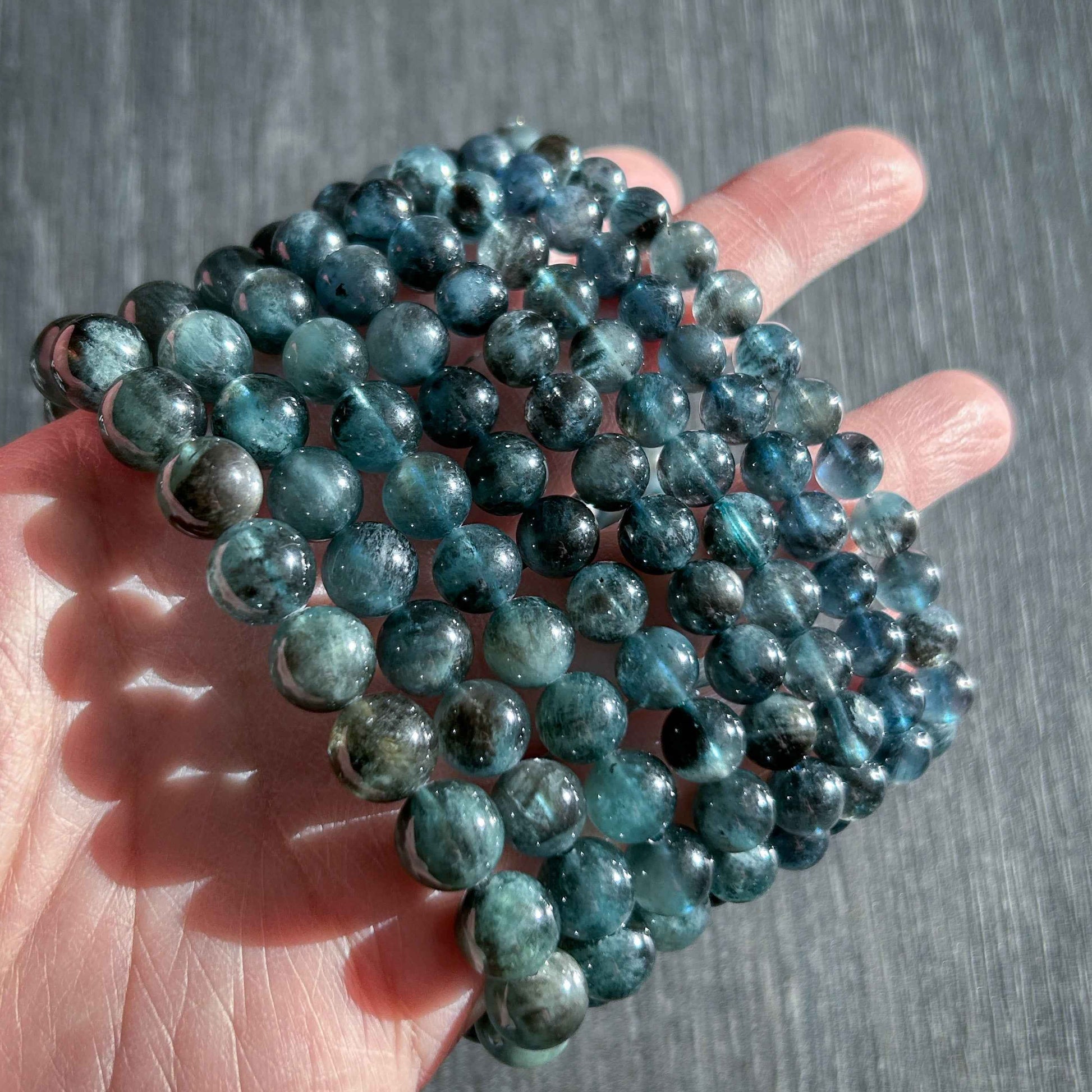 High Quality Rare Starry Devil Blue Aquamarine Bracelet in 7-9MM
