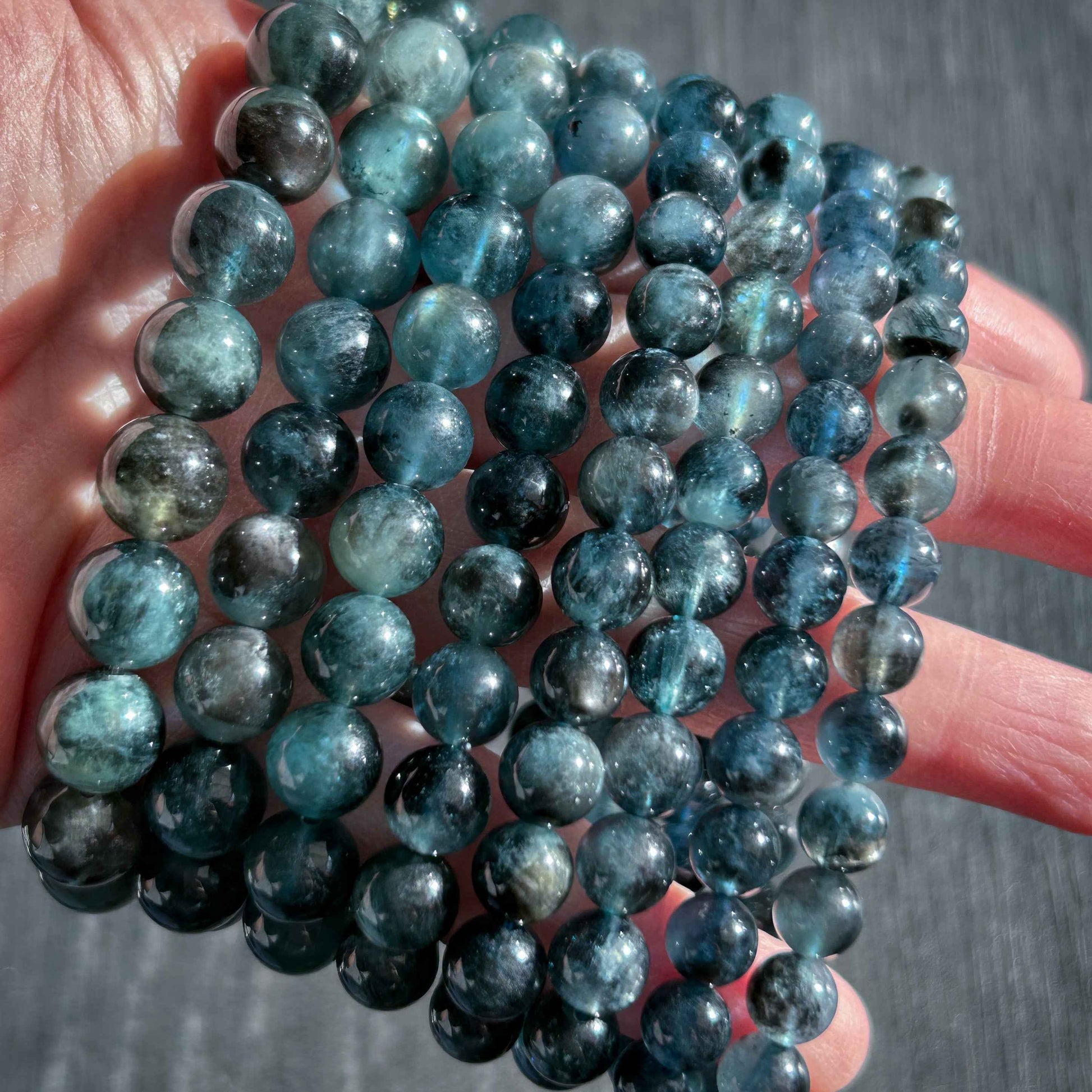 High Quality Rare Starry Devil Blue Aquamarine Bracelet in 7-9MM