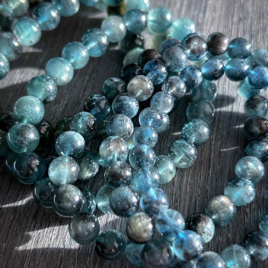 High Quality Rare Starry Devil Blue Aquamarine Bracelet in 7-9MM