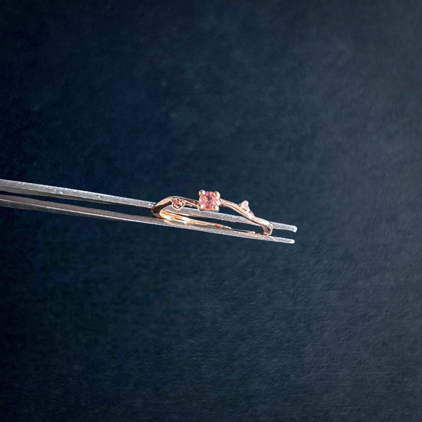 Pink Topaz Adjustable Rose Gold Ring with Zircon