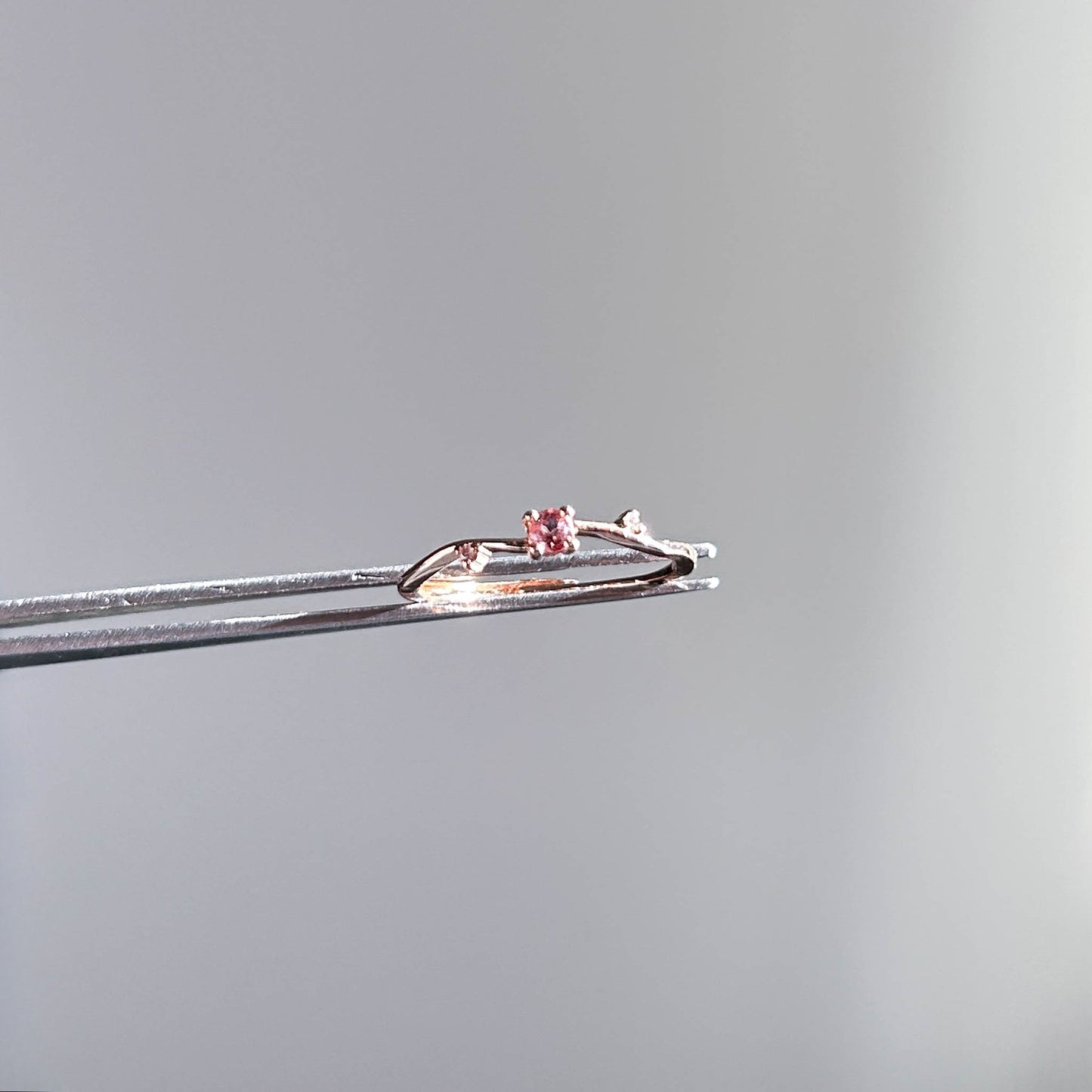 Pink Topaz Adjustable Rose Gold Ring with Zircon