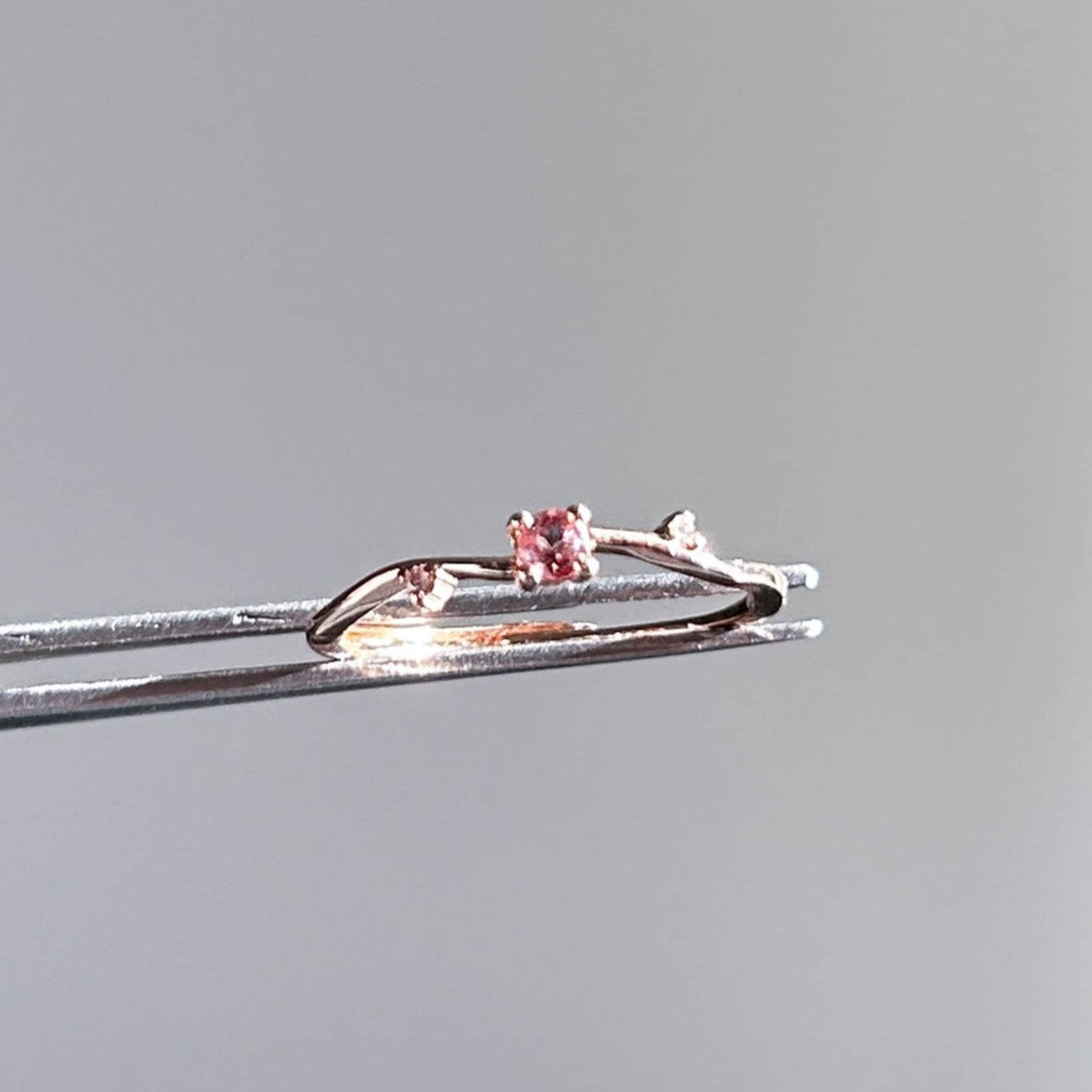 Pink Topaz Adjustable Rose Gold Ring with Zircon