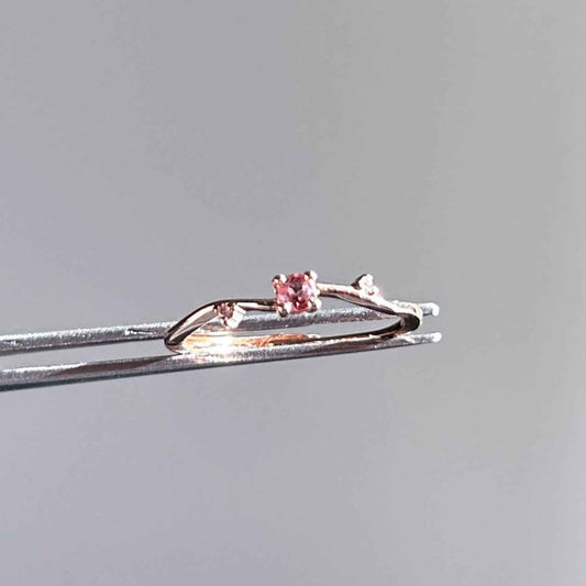 Pink Topaz Adjustable Rose Gold Ring with Zircon