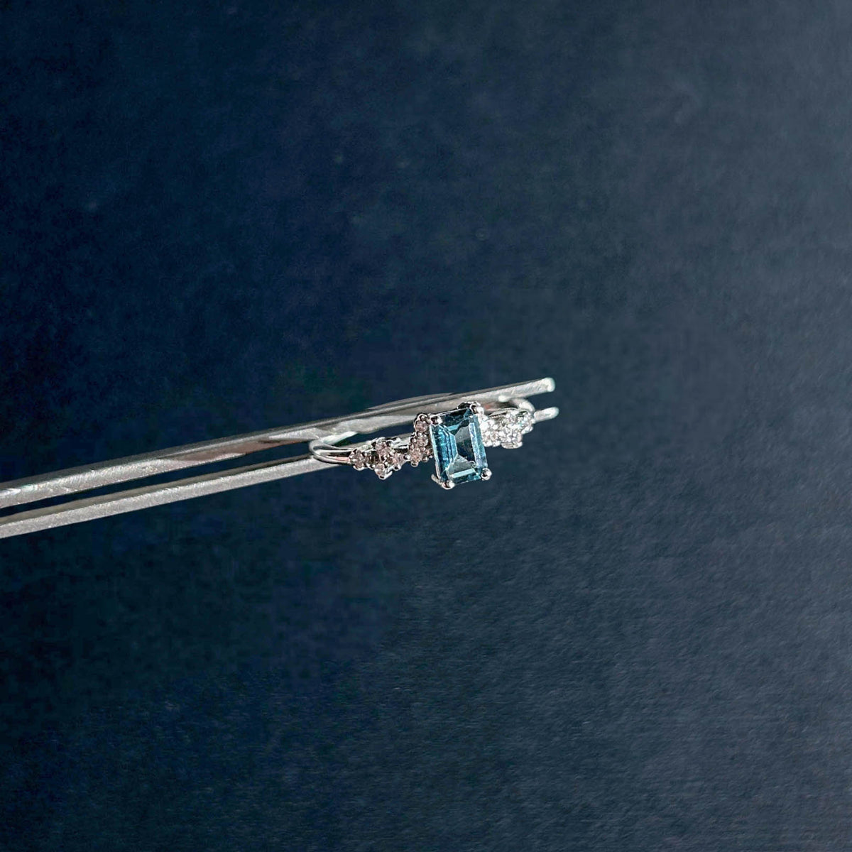 Topaz London Blue Adjustable Silver Ring
