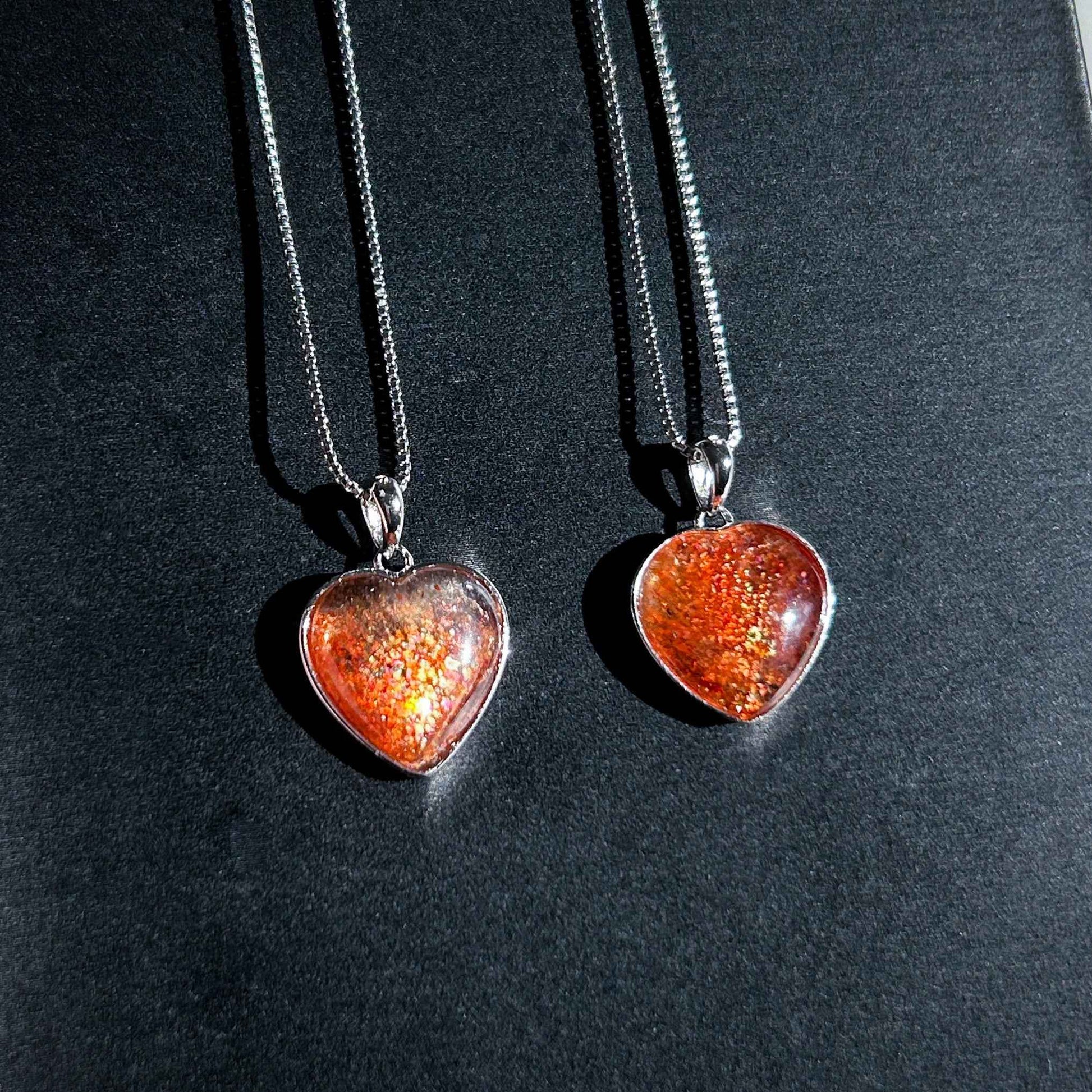 Rare Natural Golden Sunstone Heart 925 Sterling Silver Pendant (chain excluded)