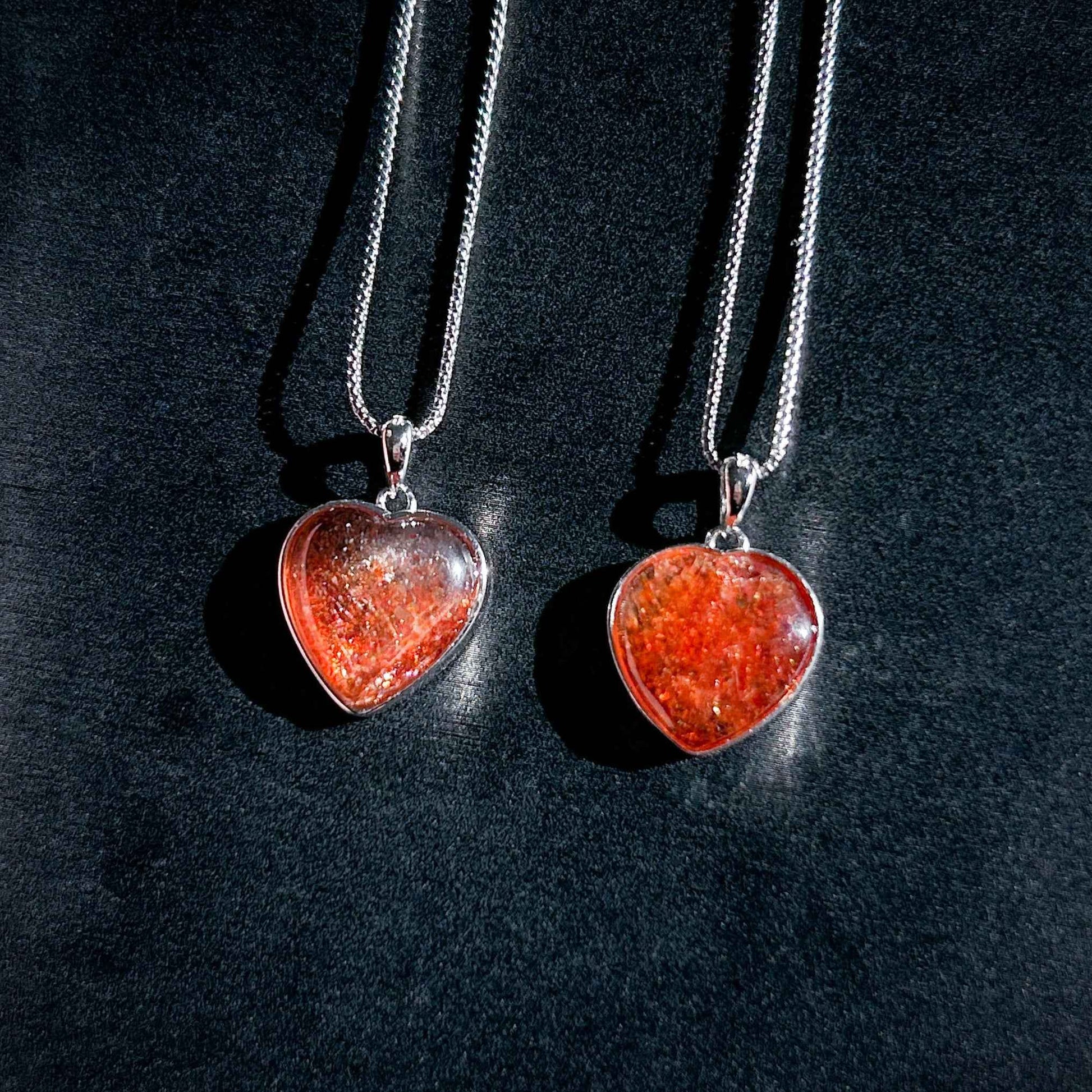Rare Natural Golden Sunstone Heart 925 Sterling Silver Pendant (chain excluded)