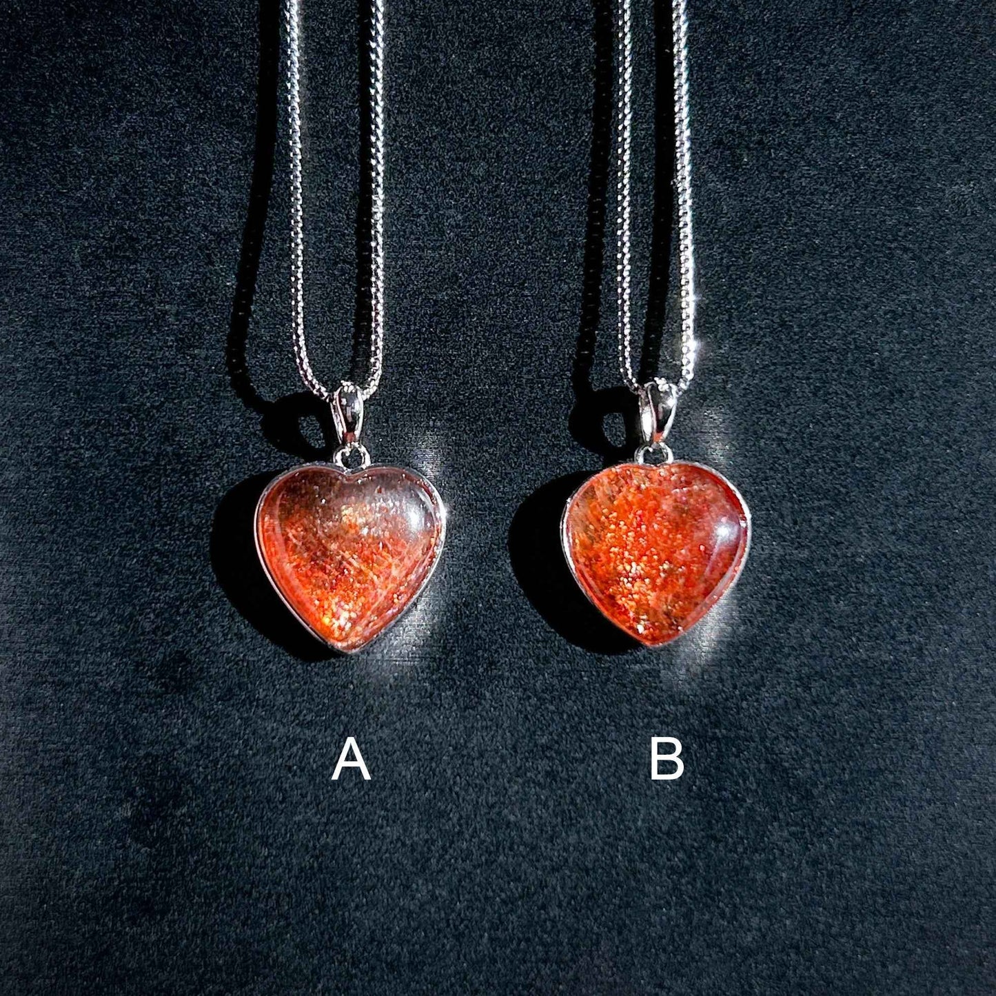 Rare Natural Golden Sunstone Heart 925 Sterling Silver Pendant (chain excluded)