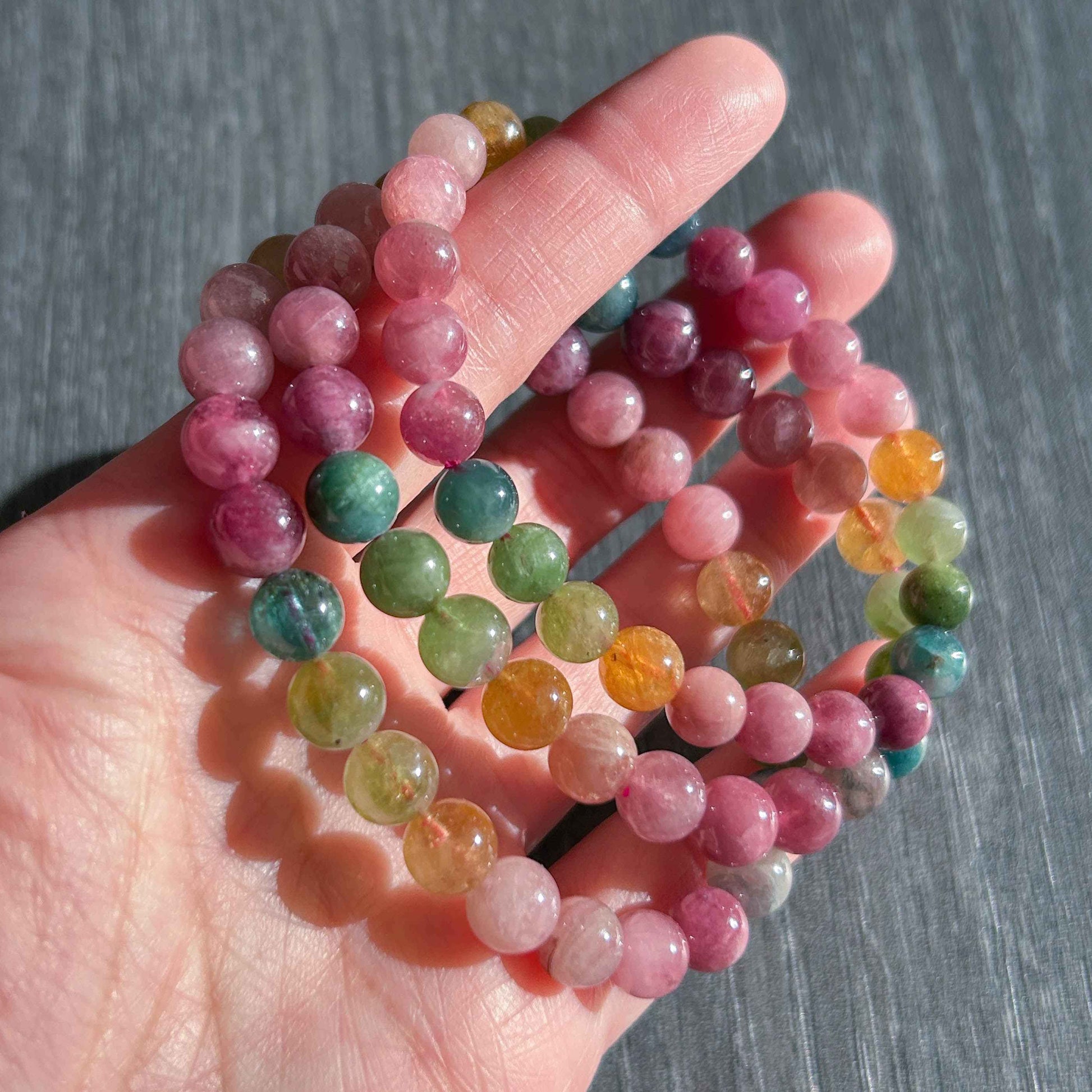 High Quality Rainbow Tourmaline Bracelet in 7MM
