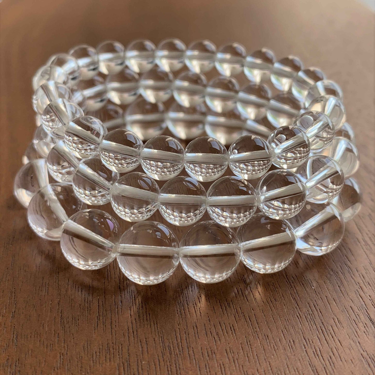 Natural Clear Quartz Bracelet in 6 to 12MM | Birthstone of April