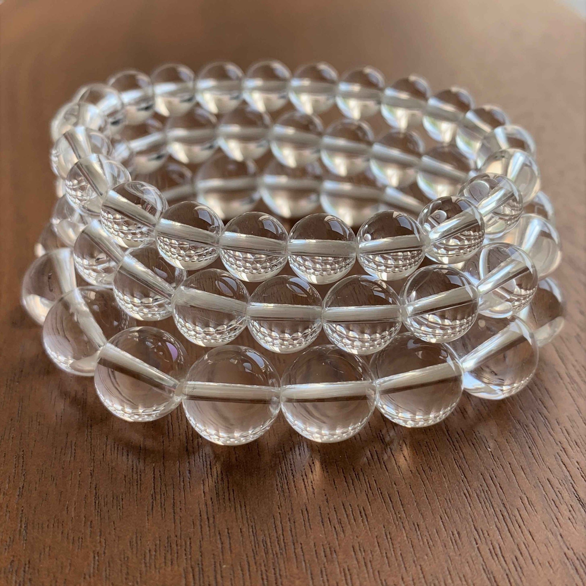 Natural Clear Quartz Bracelet in 6 to 12MM | Birthstone of April