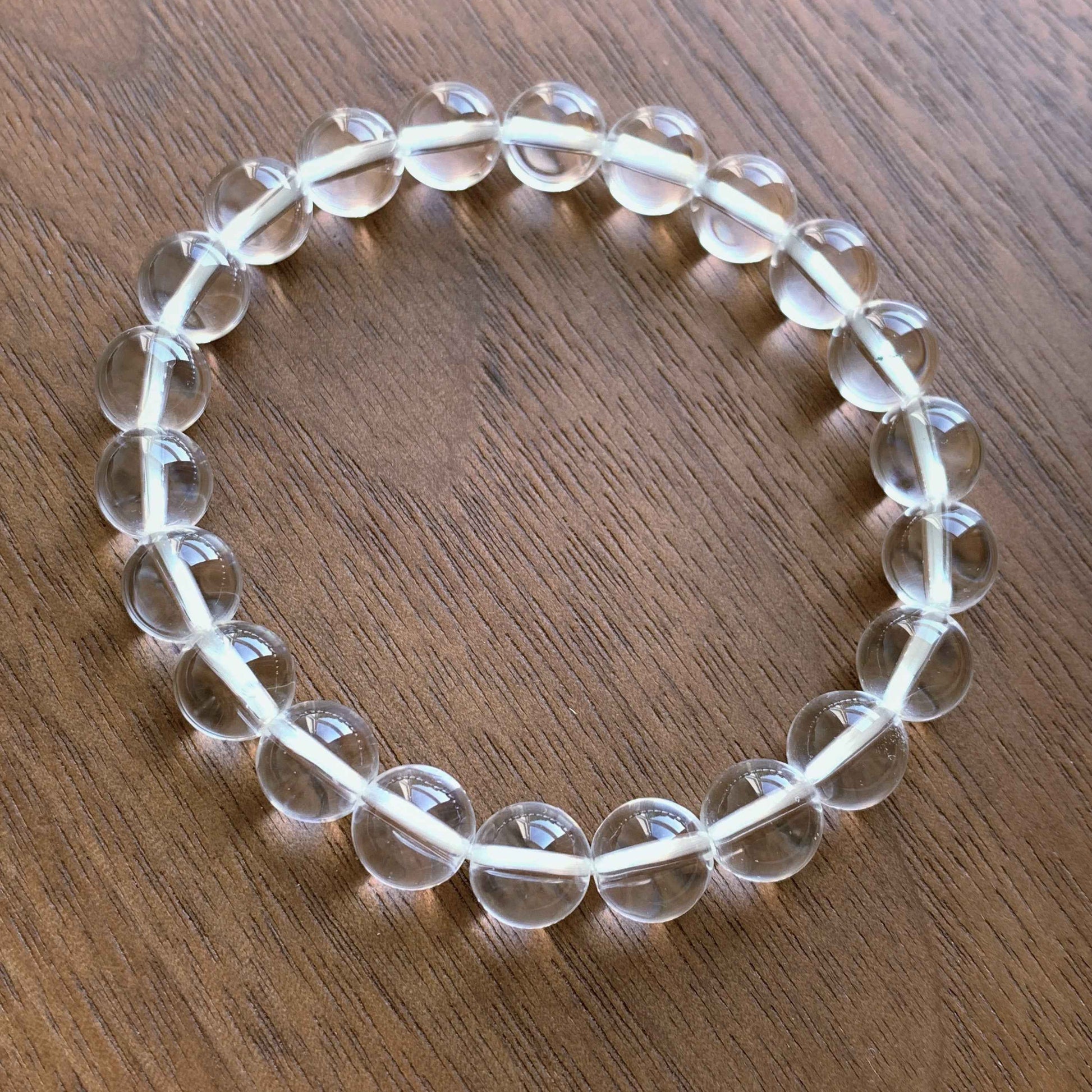 Natural Clear Quartz Bracelet in 6 to 12MM | Birthstone of April