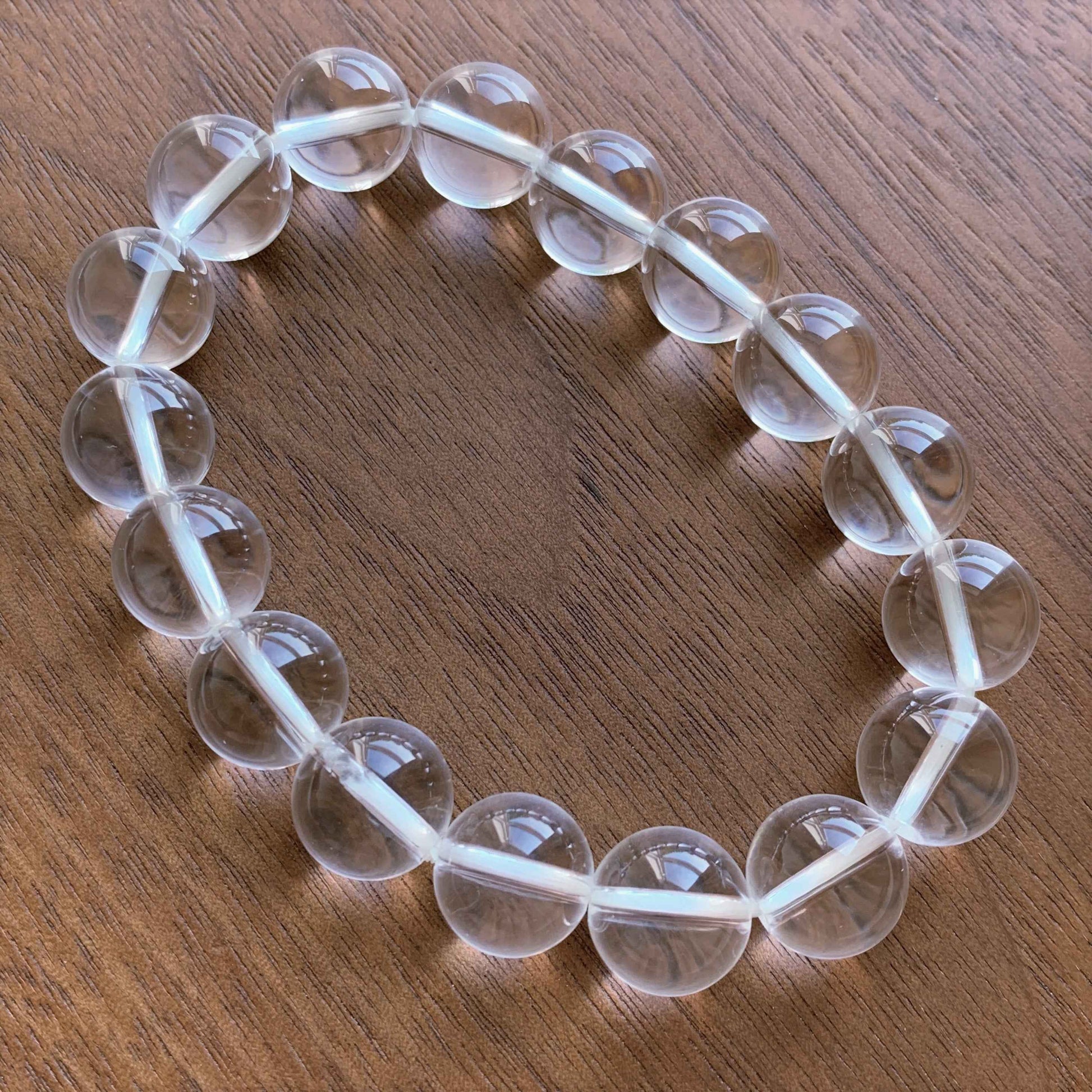 Natural Clear Quartz Bracelet in 6 to 12MM | Birthstone of April
