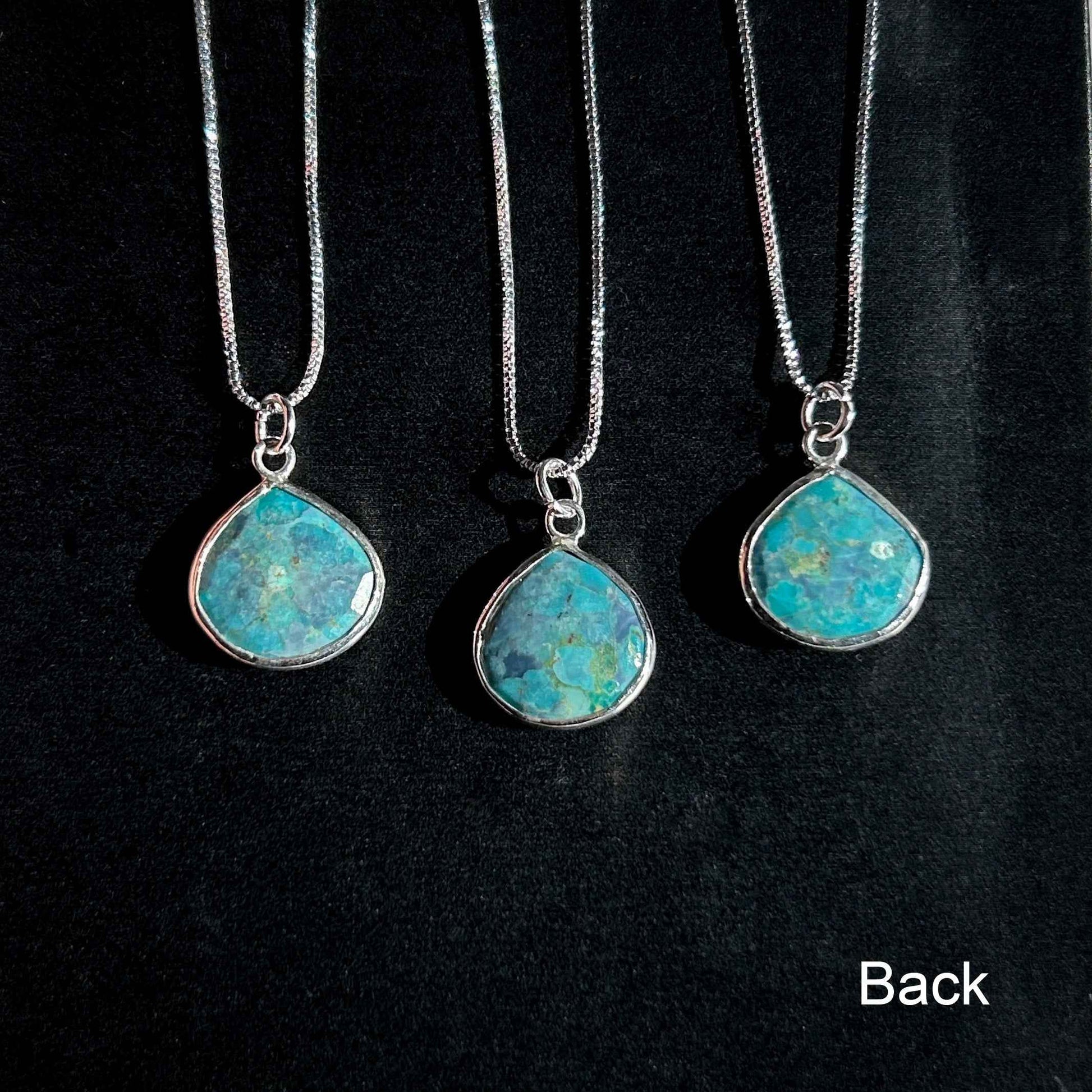 Faceted Mojave Turquoise Silver Pendant (chain excluded)
