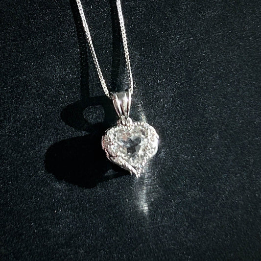 Clear Quartz Small Silver Pendant (chain excluded)