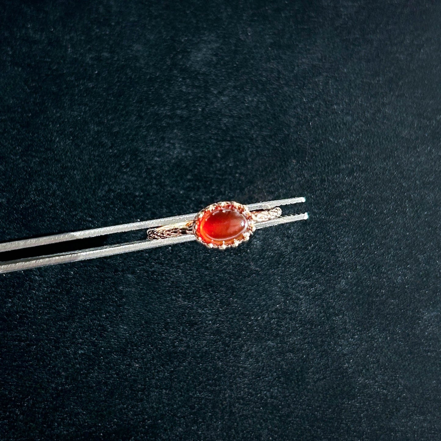Red Agate Adjustable Rose Gold Ring