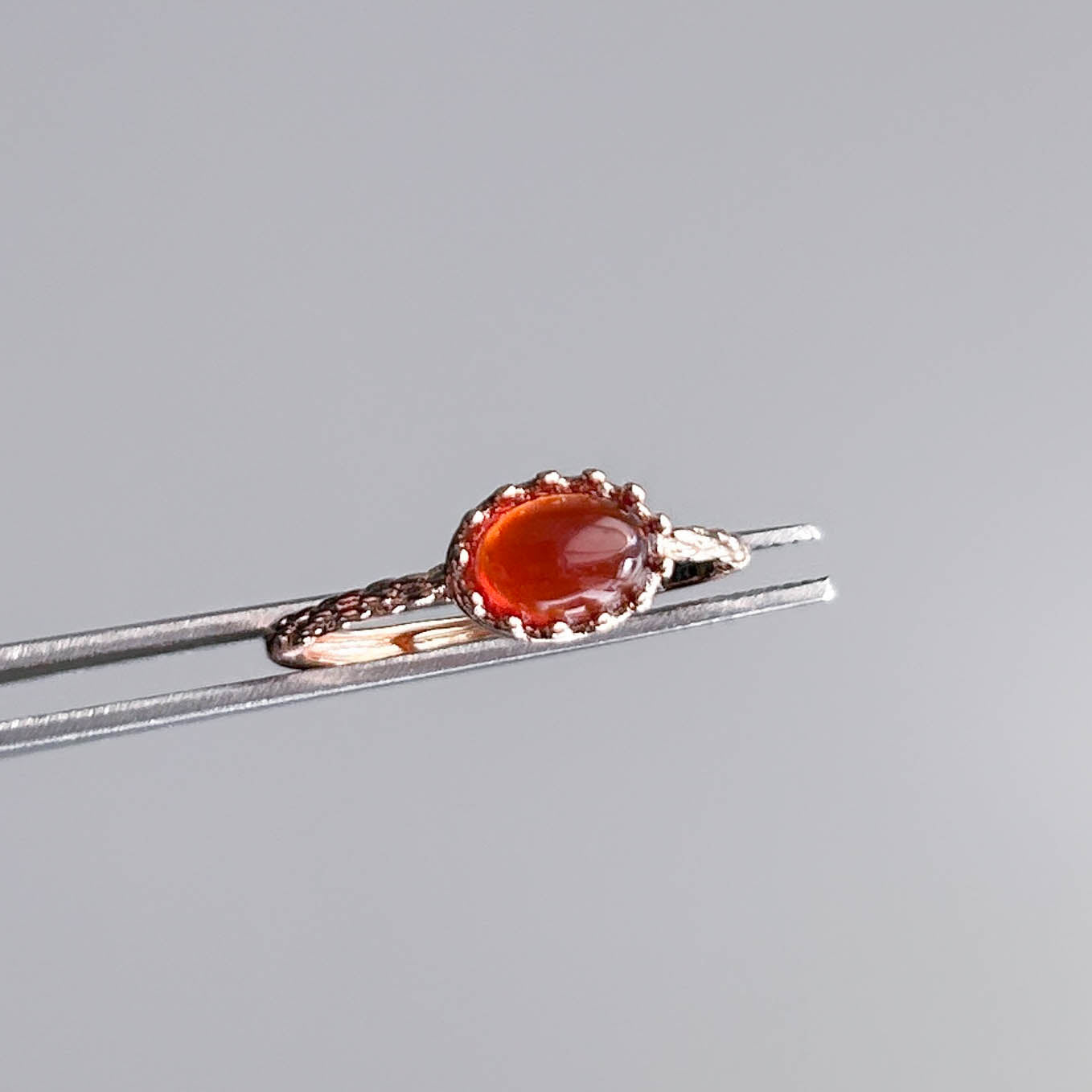 Red Agate Adjustable Rose Gold Ring