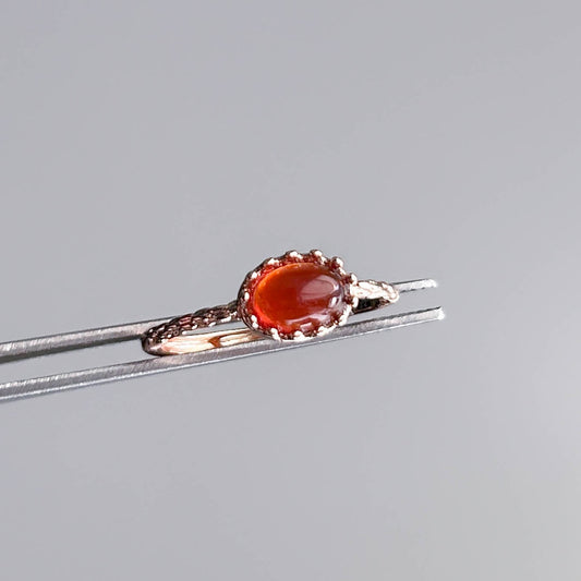 Red Agate Adjustable Rose Gold Ring