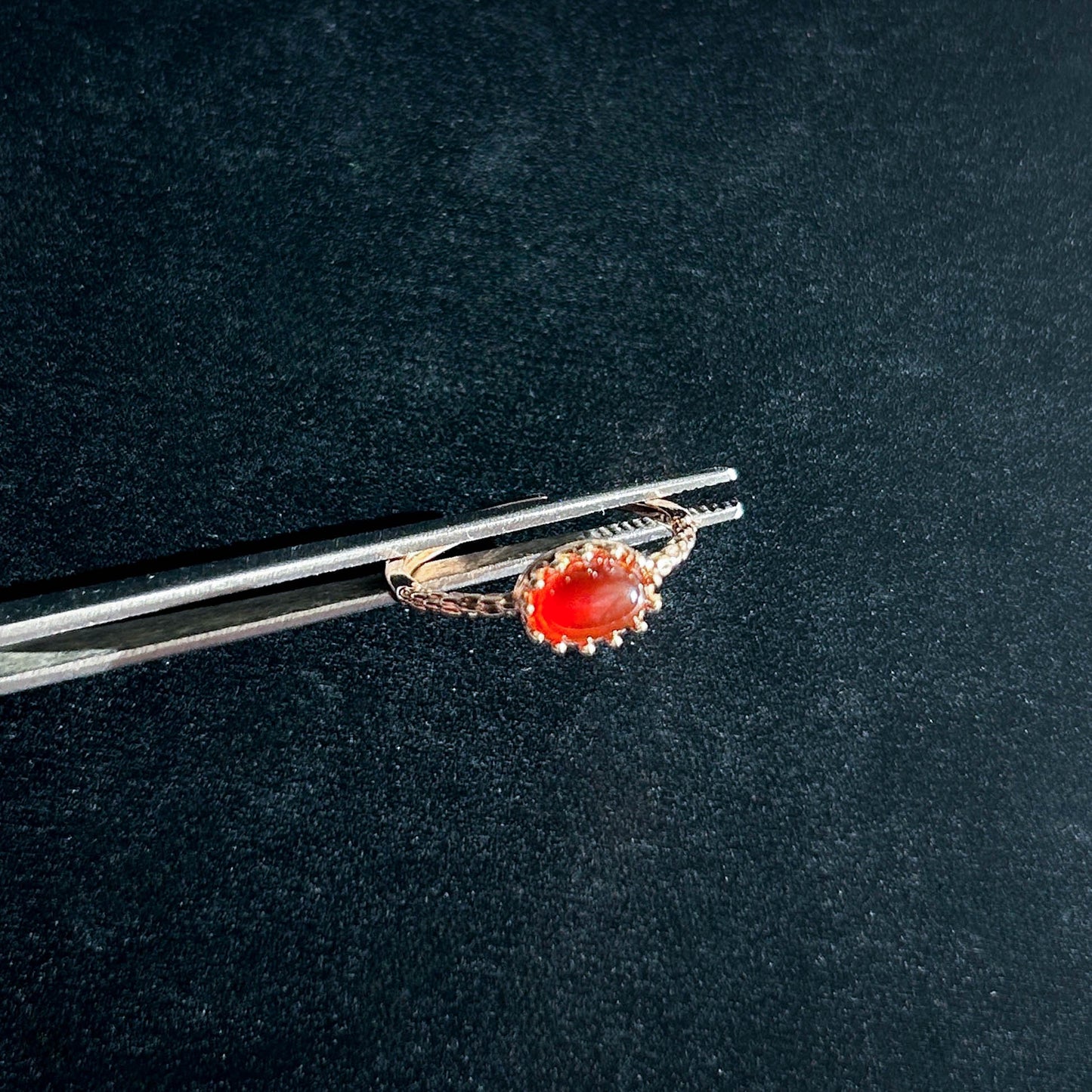 Red Agate Adjustable Rose Gold Ring