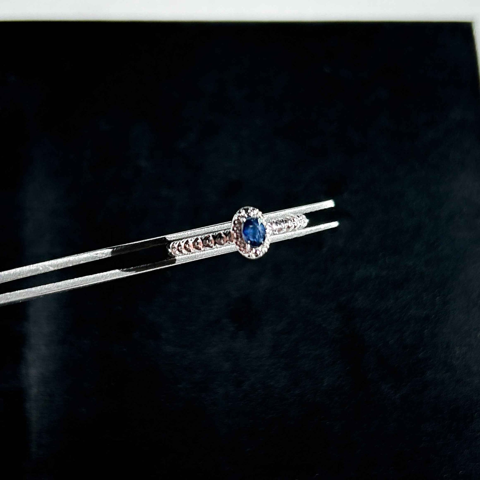 Rare Oval Sapphire Adjustable Silver Ring