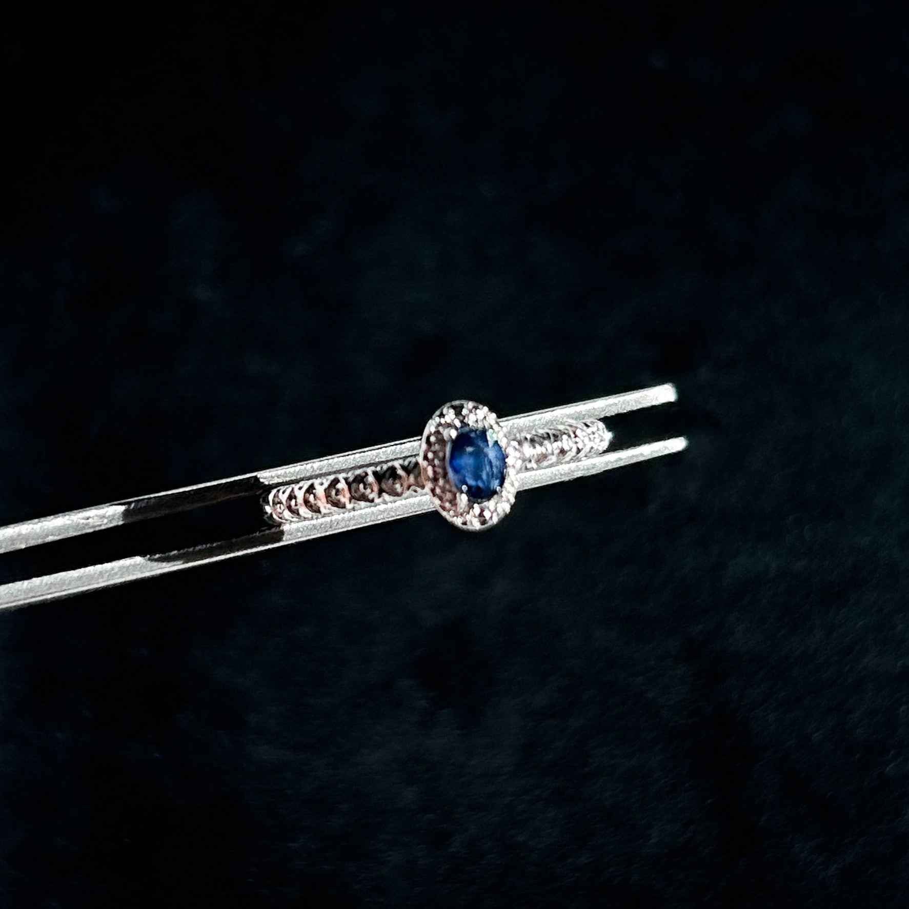 Rare Oval Sapphire Adjustable Silver Ring